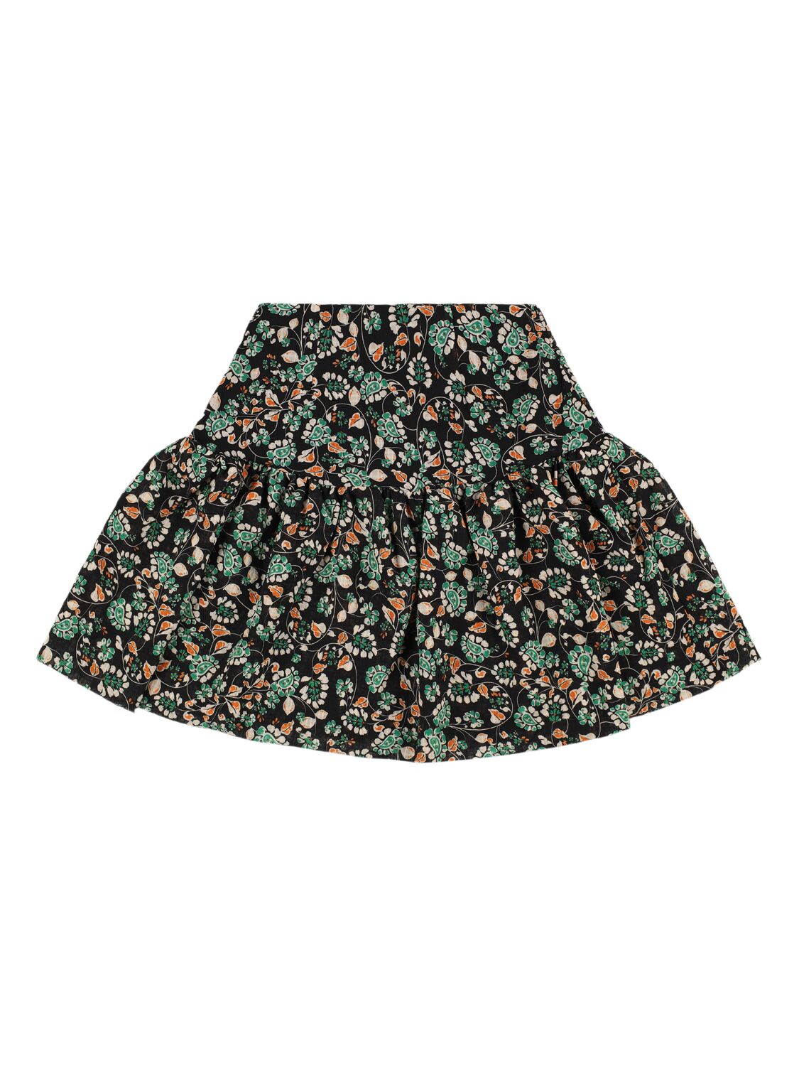 Indee Printed Poly Blend Skirt W/ Ruffles In Multicolor