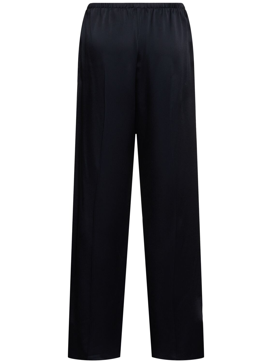 Shop Forte Forte Envers Satin Straight Pants In Black
