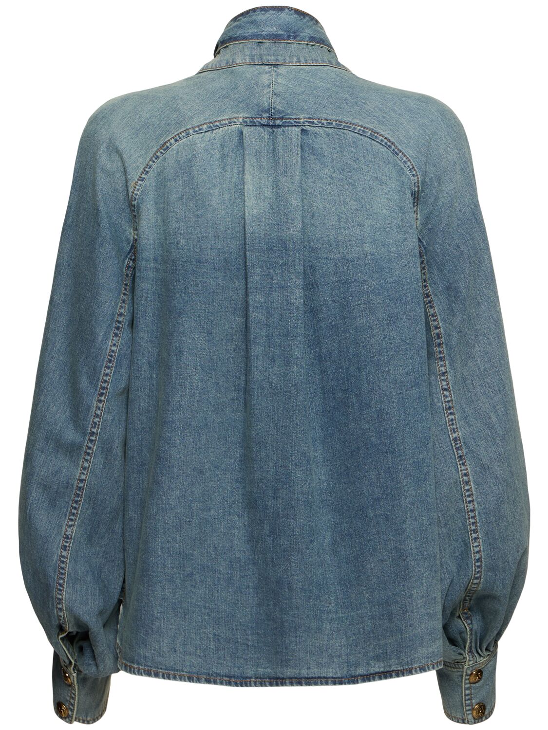 Shop Zimmermann Illustration Raglan Denim Shirt In Blue