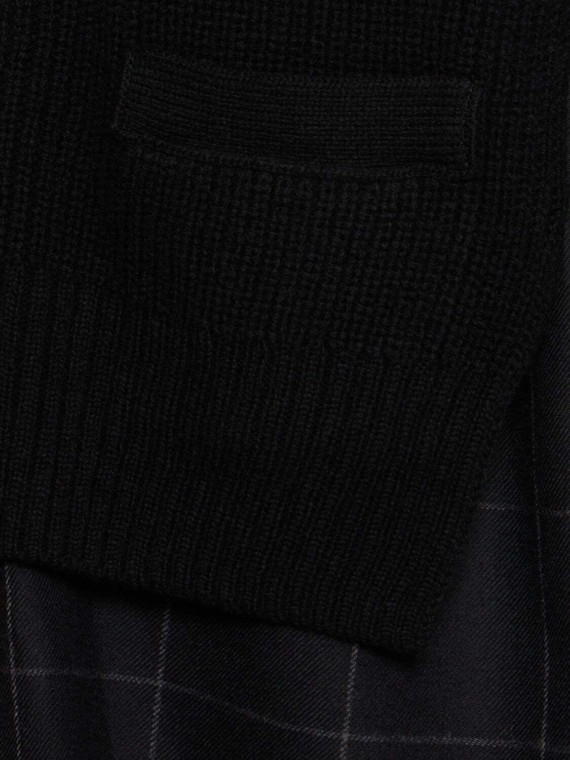 Shop Sacai Windowpane Knit Cardigan In Black