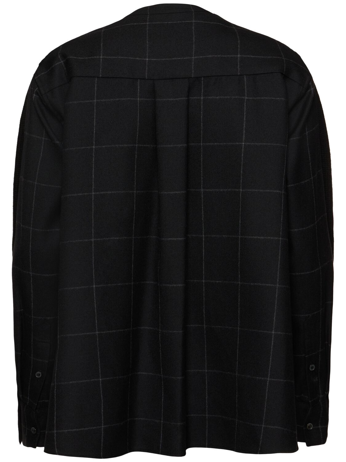 Shop Sacai Windowpane Knit Cardigan In Black