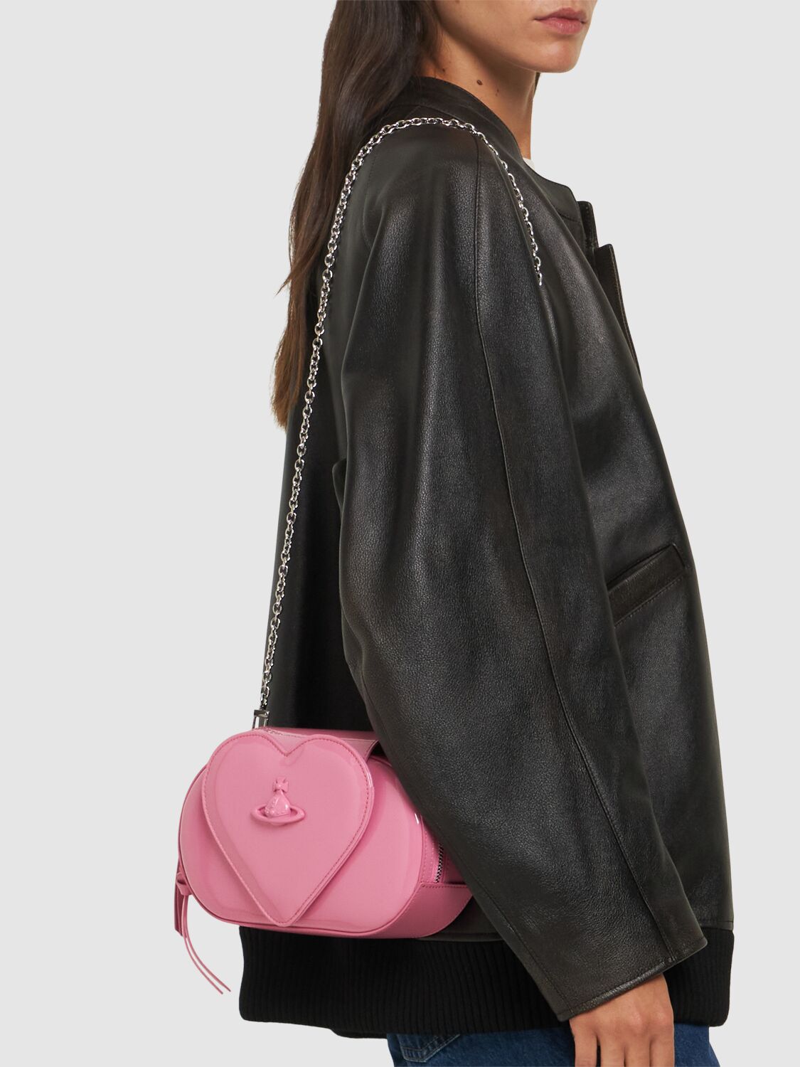 Jonny Heart Flap Patent Leather Bag