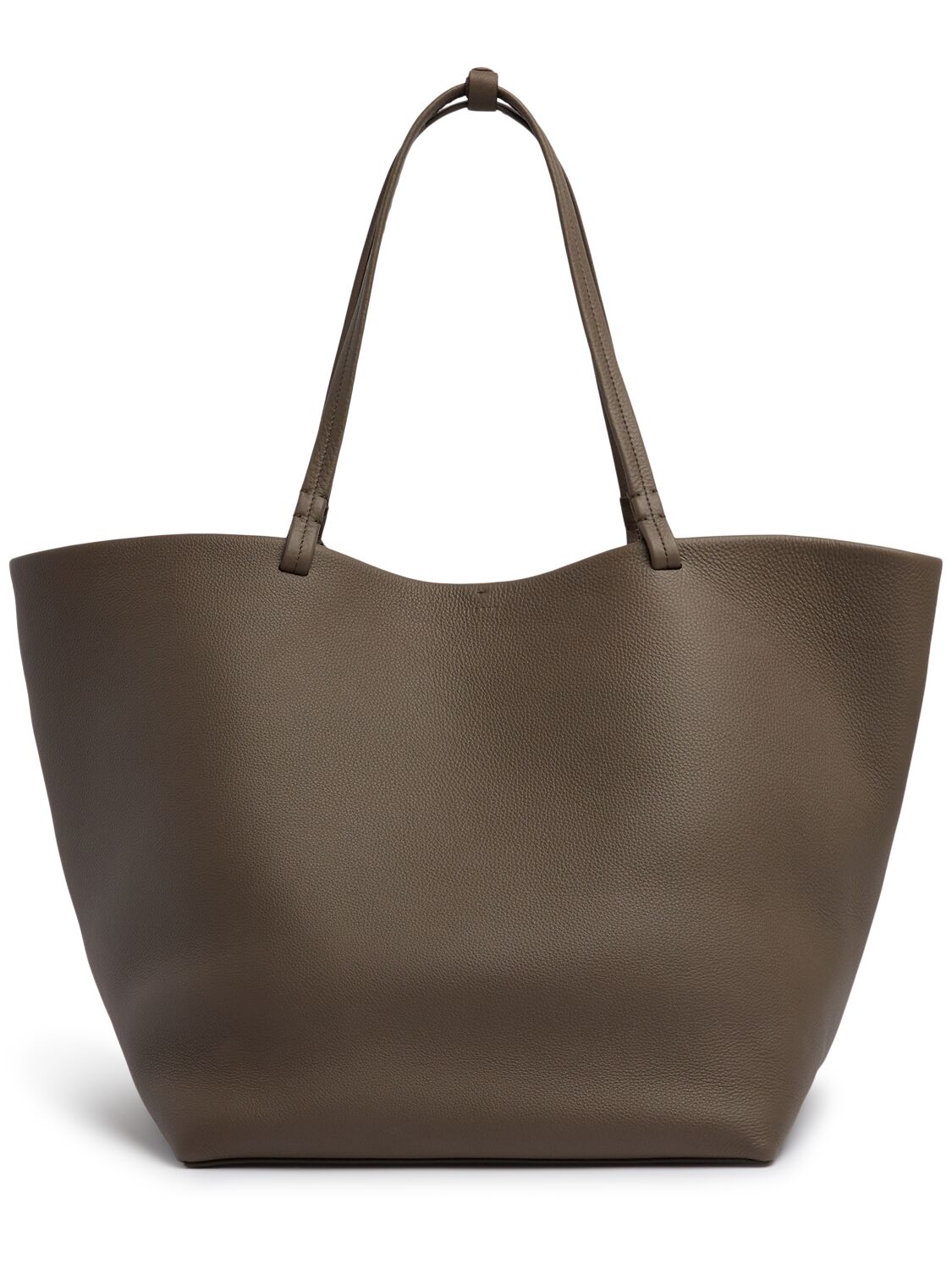 The Row Xl Park Lux Grain Leather Tote Bag In Brown