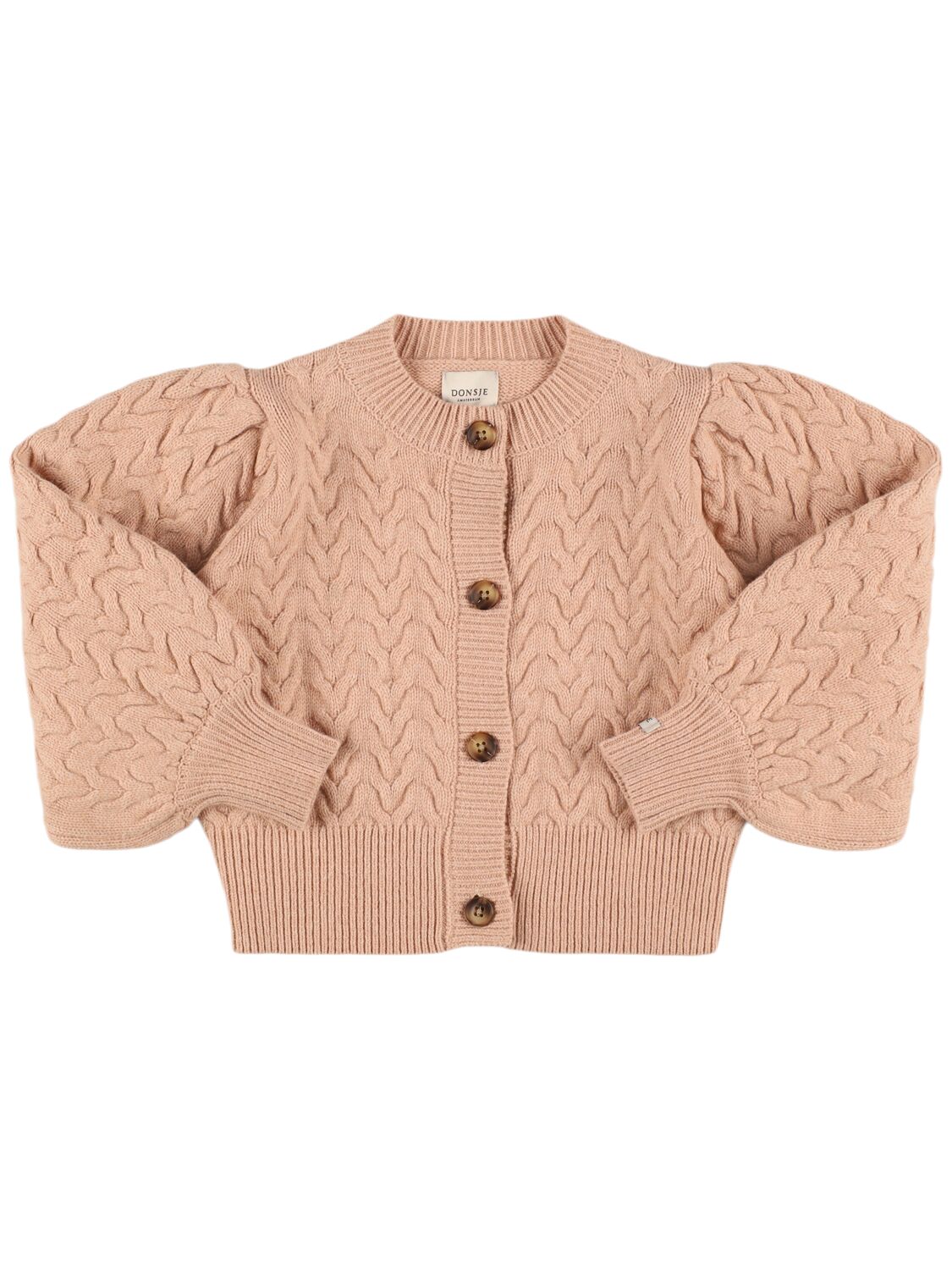 Donsje Wool Blend Knit Cardigan In Pink