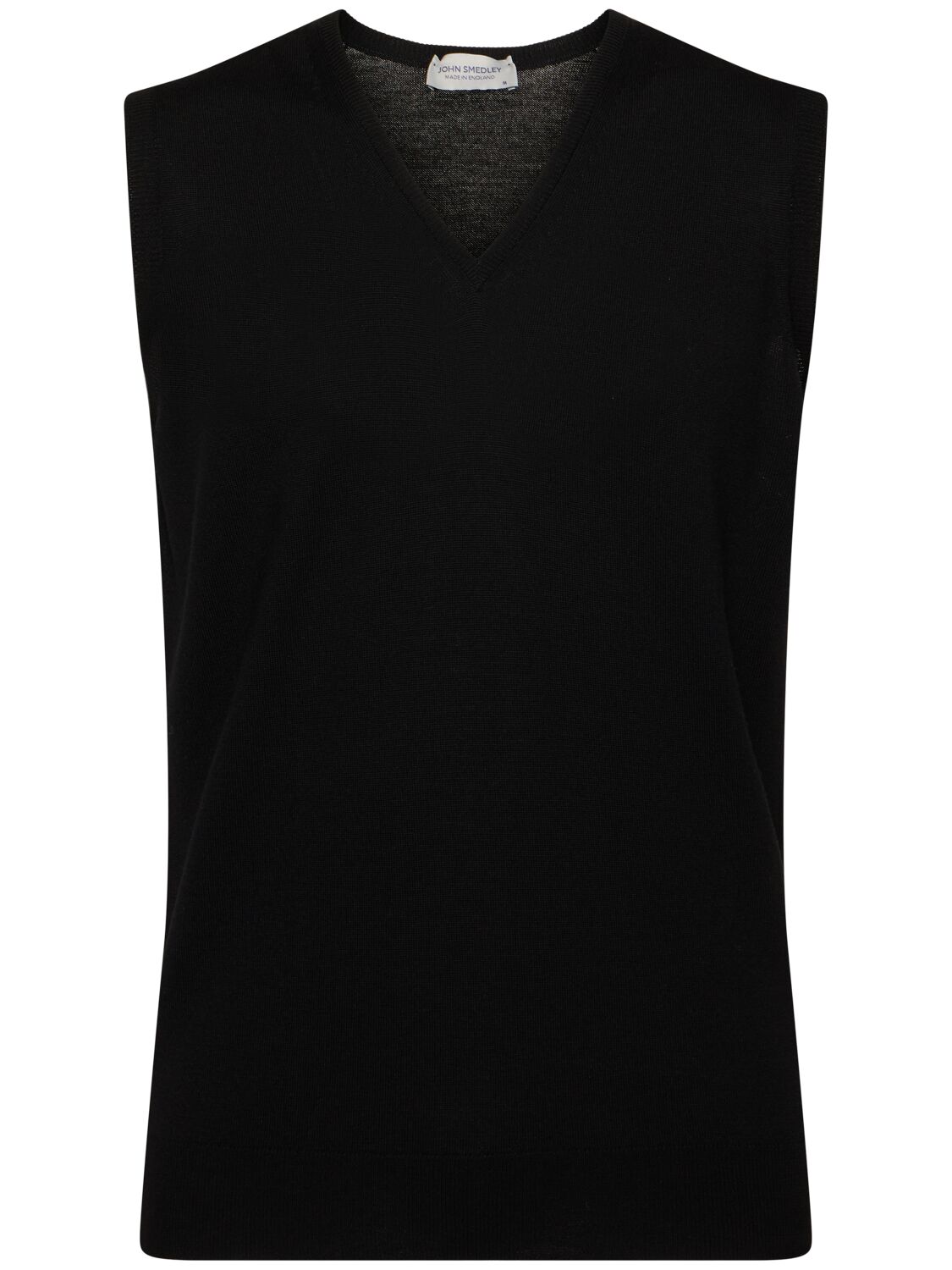 John Smedley Hadfield Extrafine Wool Knit Vest In Black