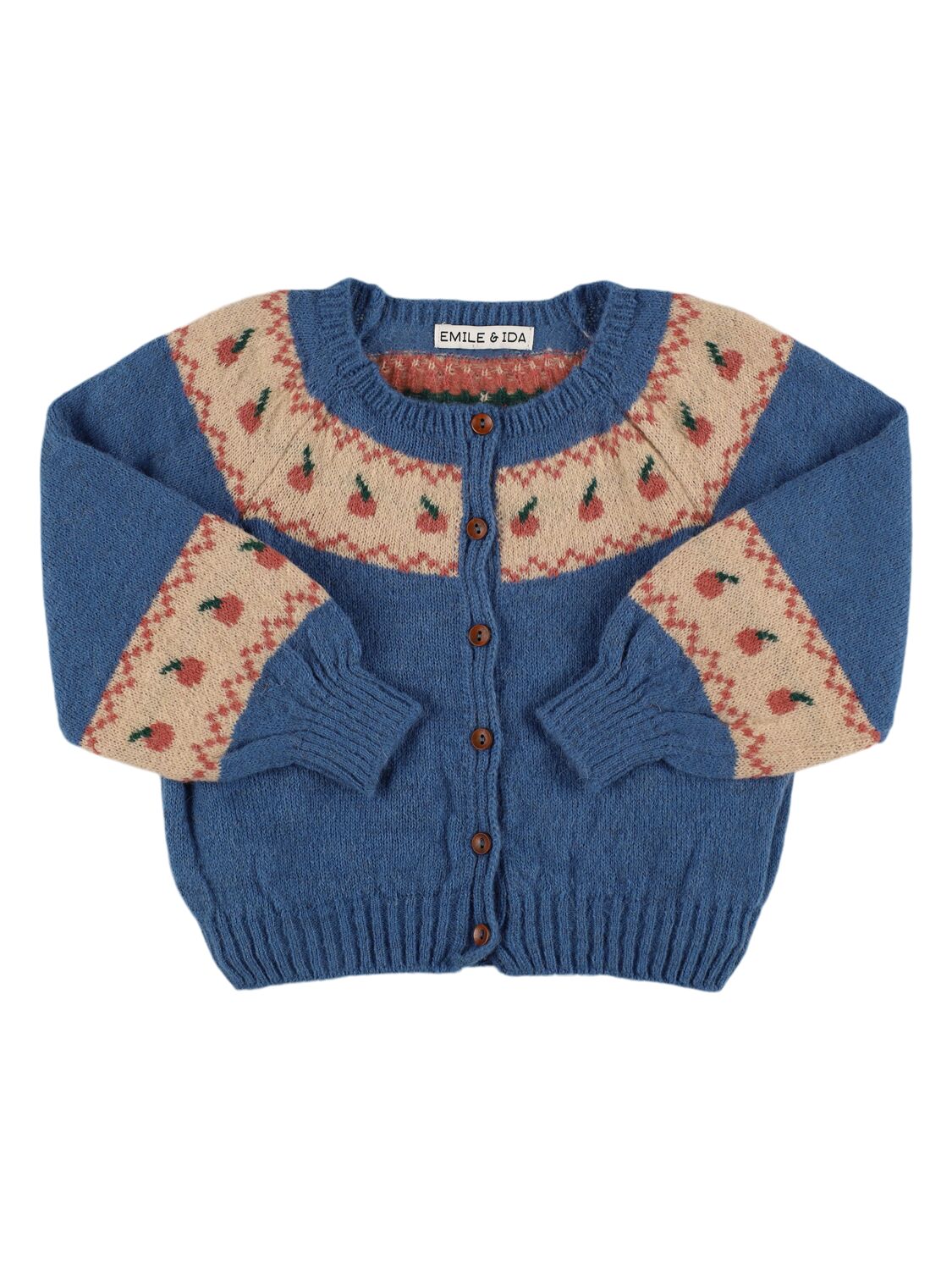 Emile And Ida Acrylic Blend Knit Cardigan In Blue