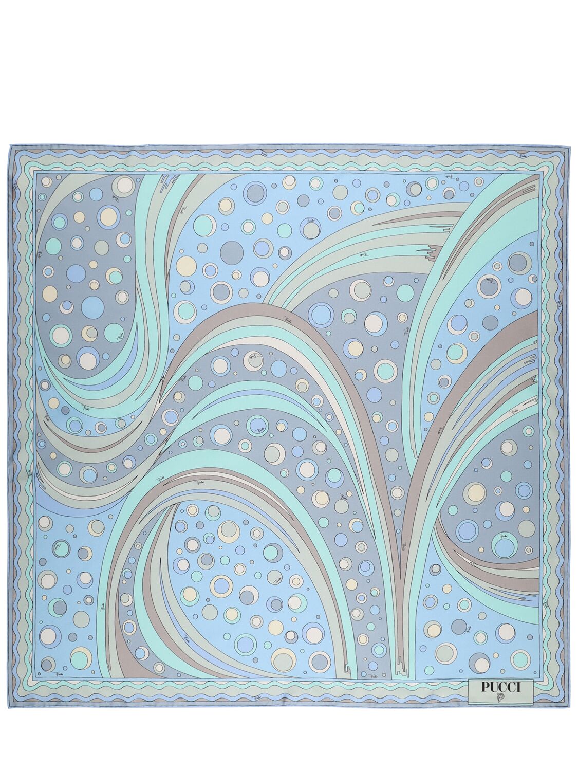 Pucci Silk Twill Scarf In Blue