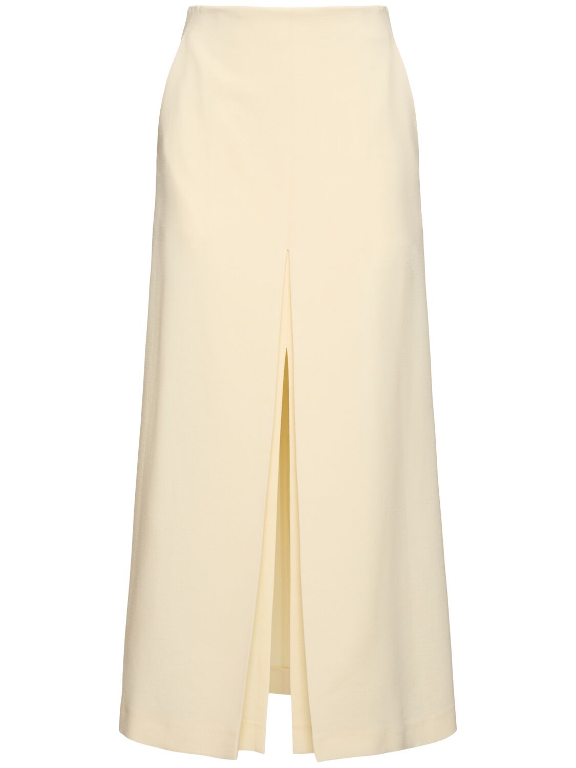 Auralee Tense Double Wool Blend Cloth Skirt In Ivory