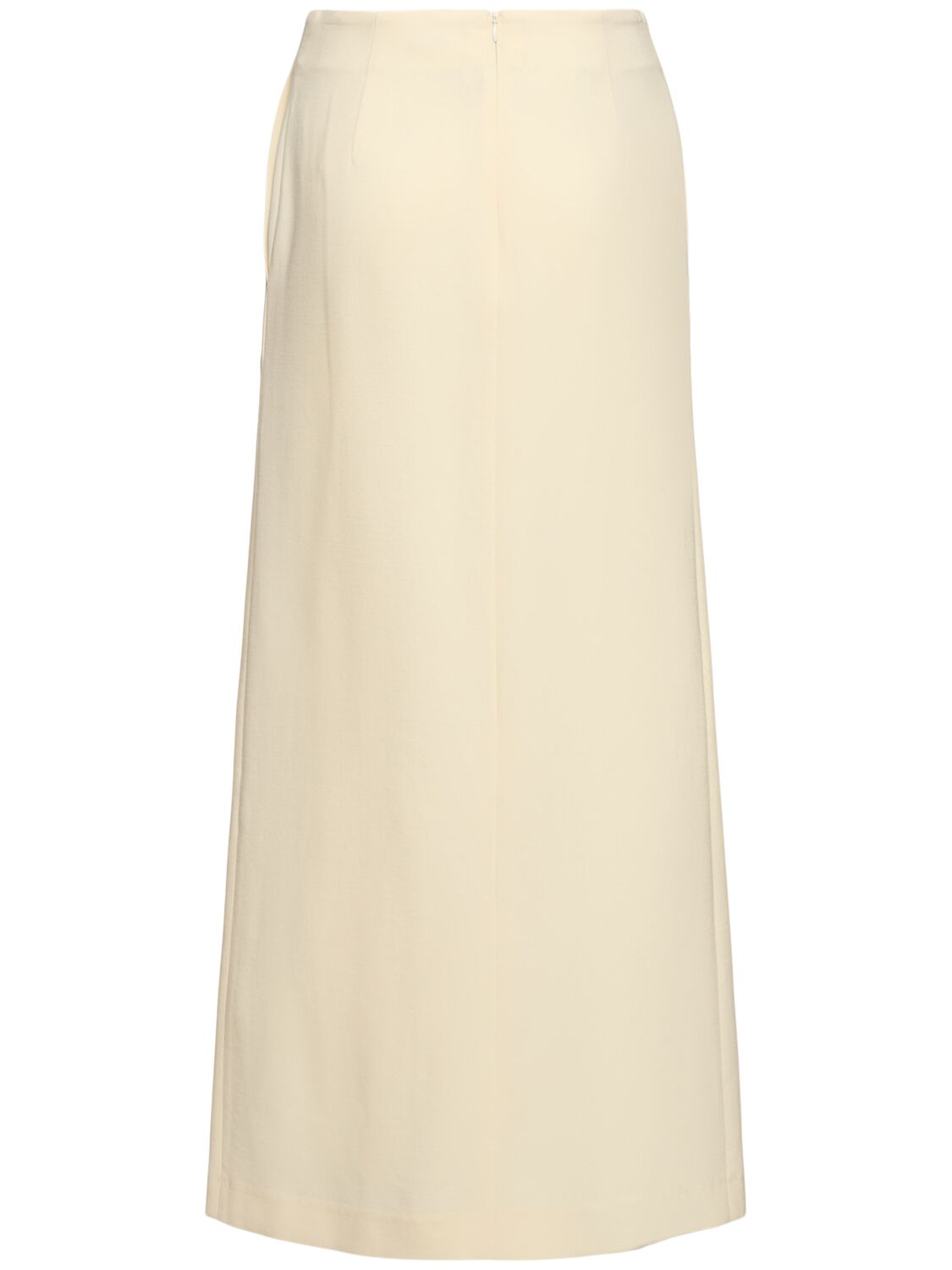 Shop Auralee Wool Blend Long Skirt In Ivory