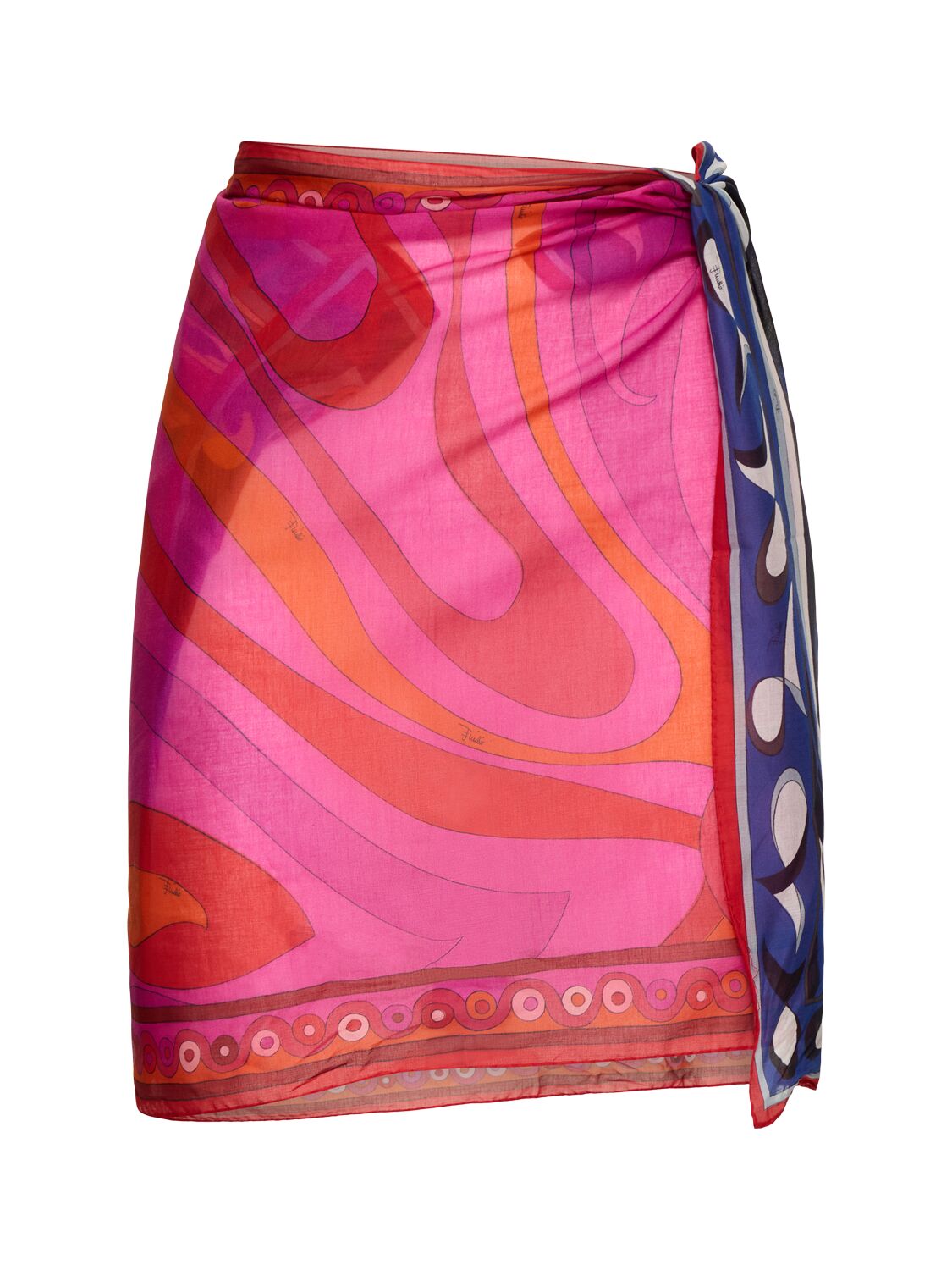 Pucci Printed Cotton Muslin Pareo Skirt In Multi