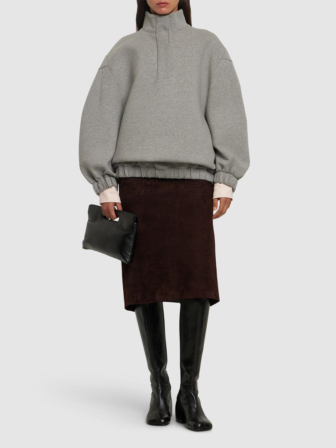 Shop Dries Van Noten Huntas Oversized Jersey Sweatshirt In 灰色