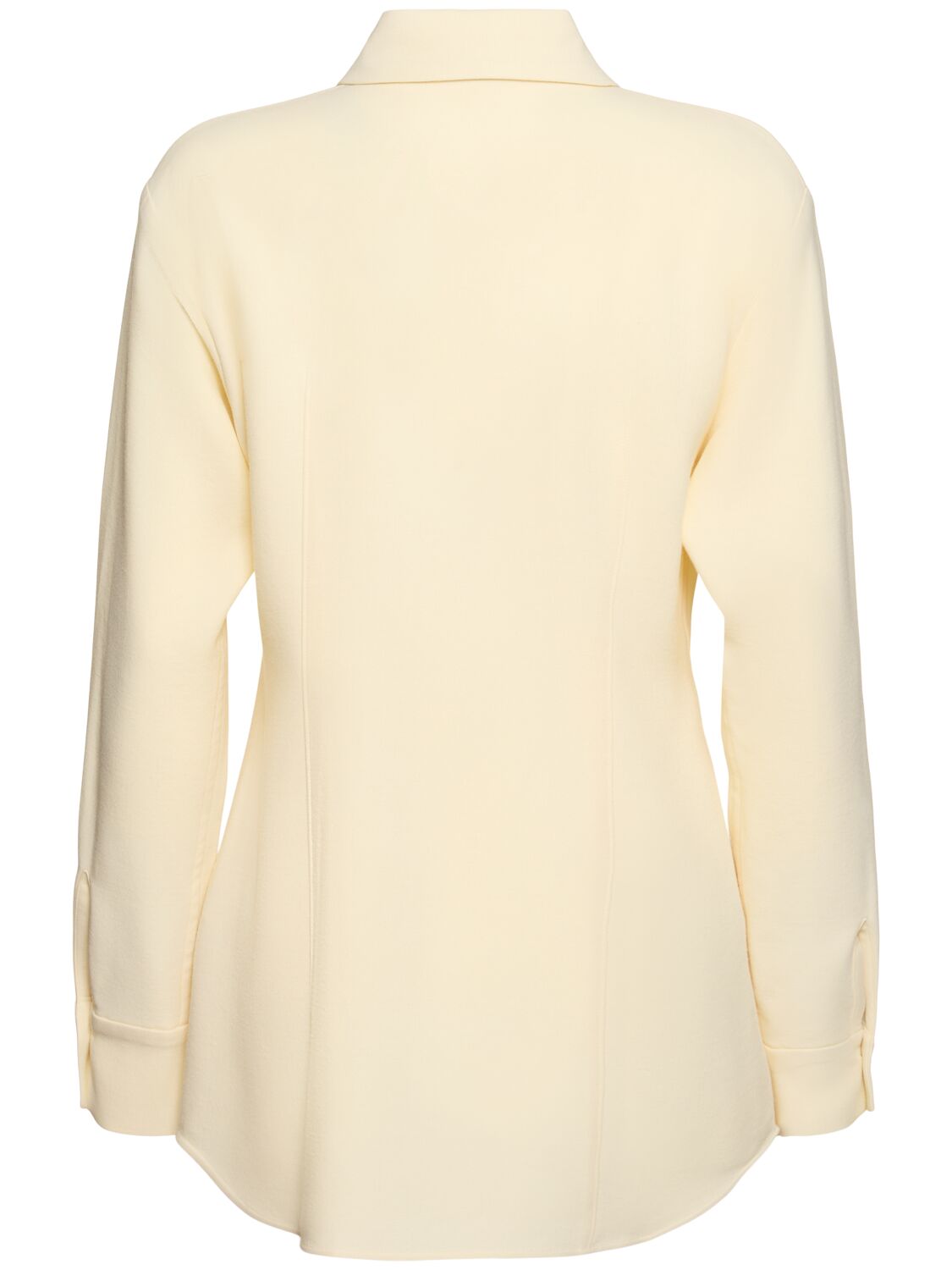 Shop Auralee Tense Double Wool Blend Cloth Long Shirt In Ivory