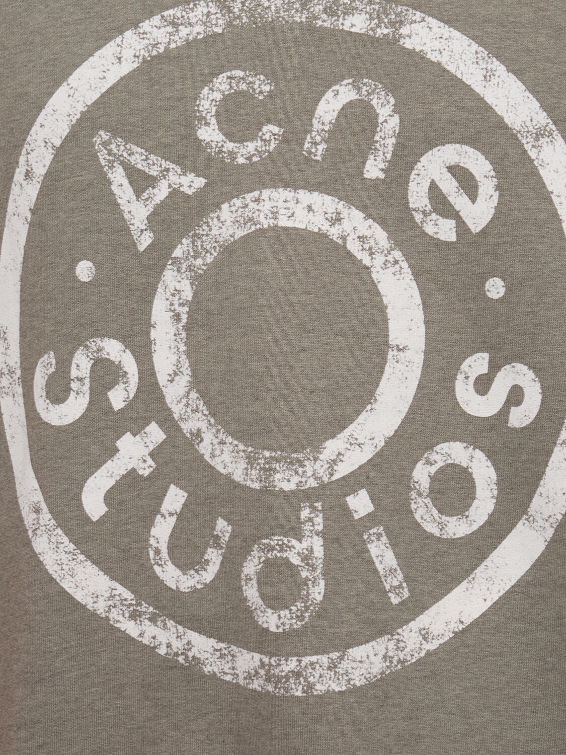 Shop Acne Studios Franziska Button Logo Print Sweatshirt In Moss Green