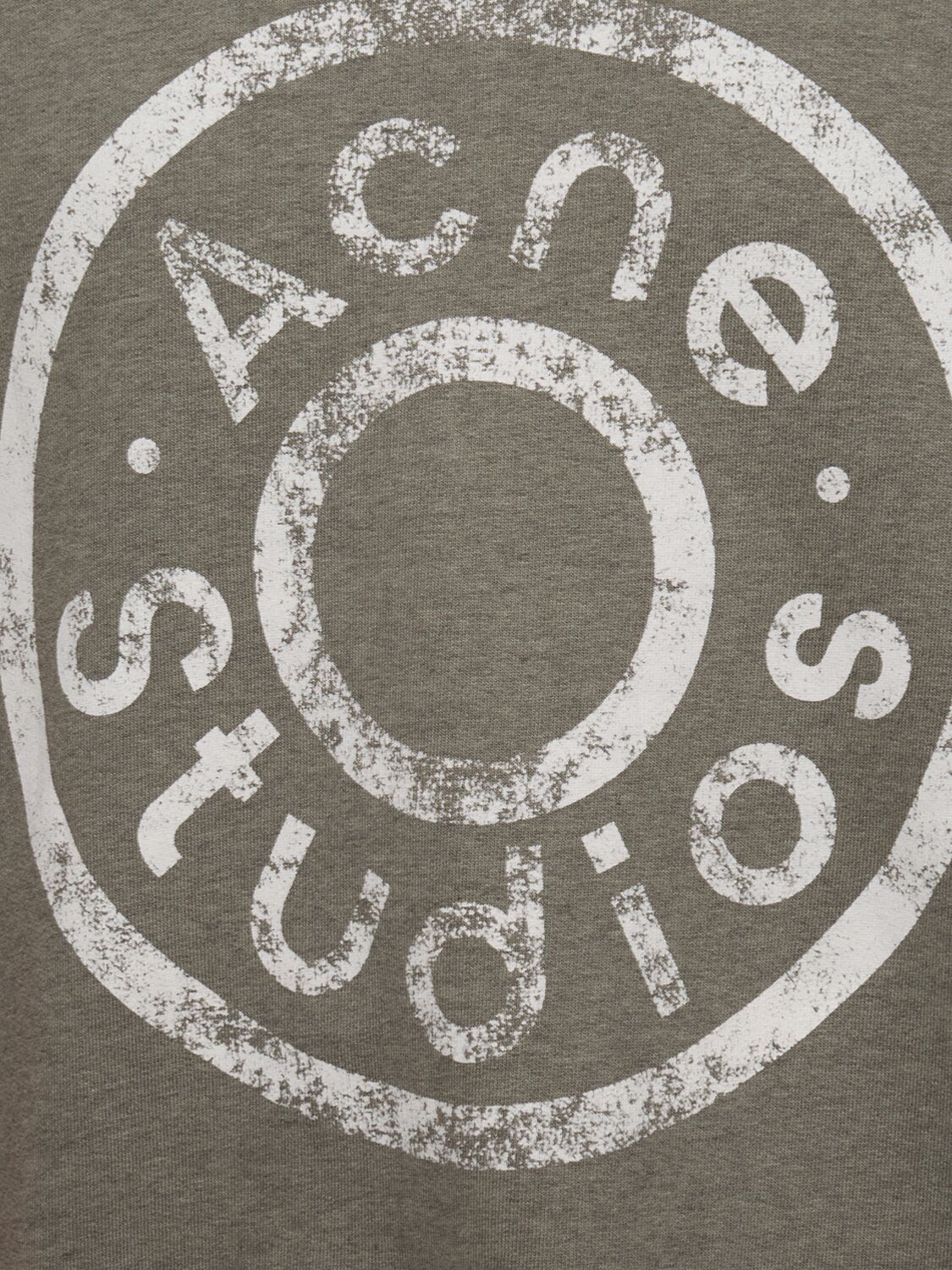 Acne Studios Franziska Button Logo Print Sweatshirt In Moss Green