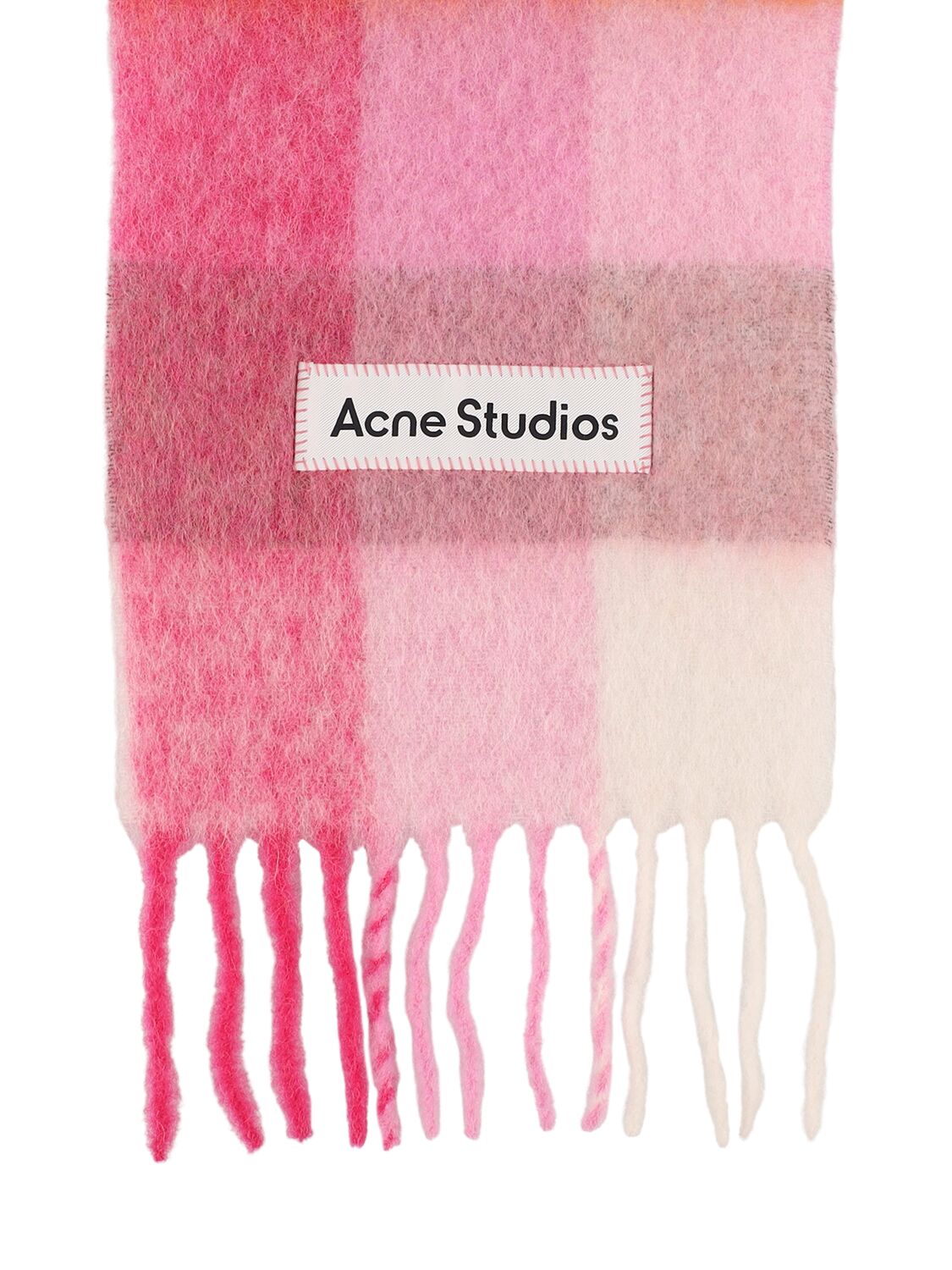 Shop Acne Studios Vally Alpaca Blend Scarf In Pink/fuchsia/wh