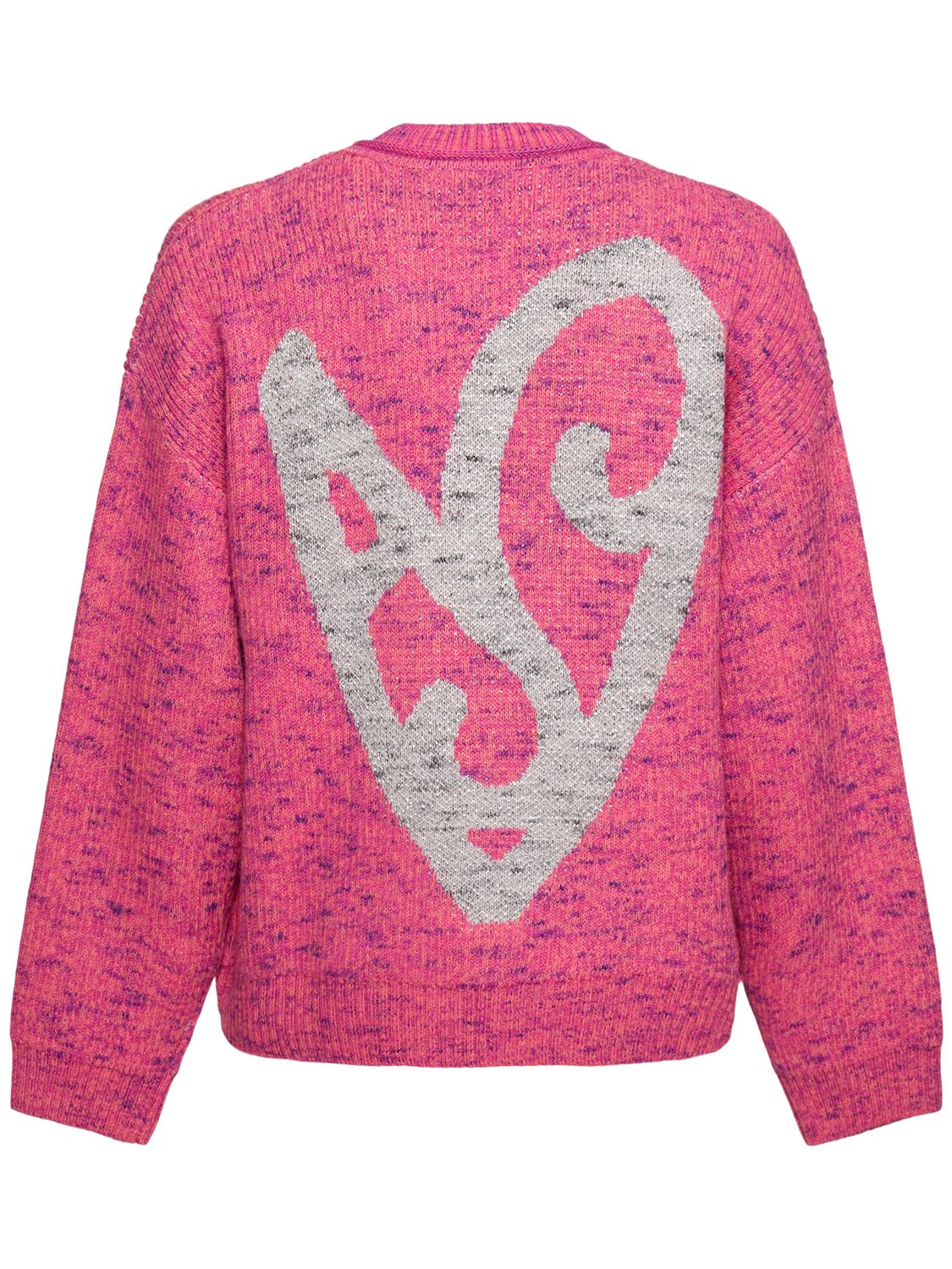 Shop Acne Studios Kwisted As Heart Logo Knit Sweater In Pink