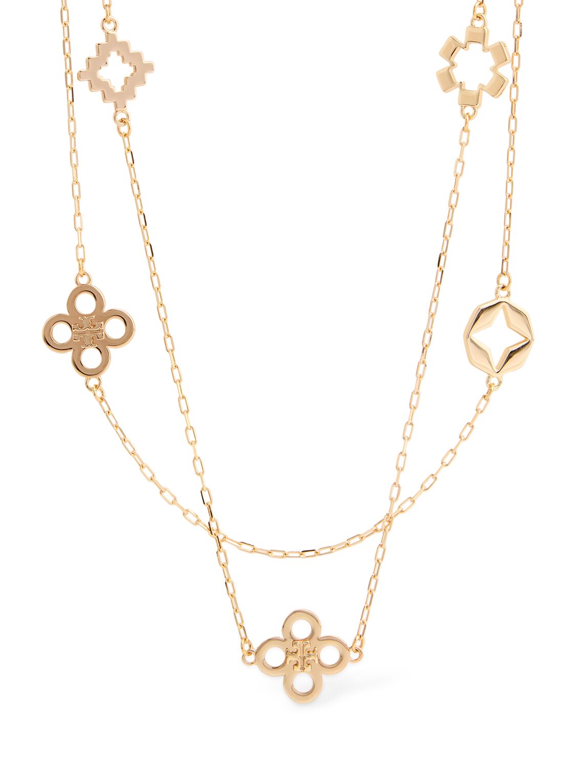 Tory Burch Kira Clover Long Necklace In Gold