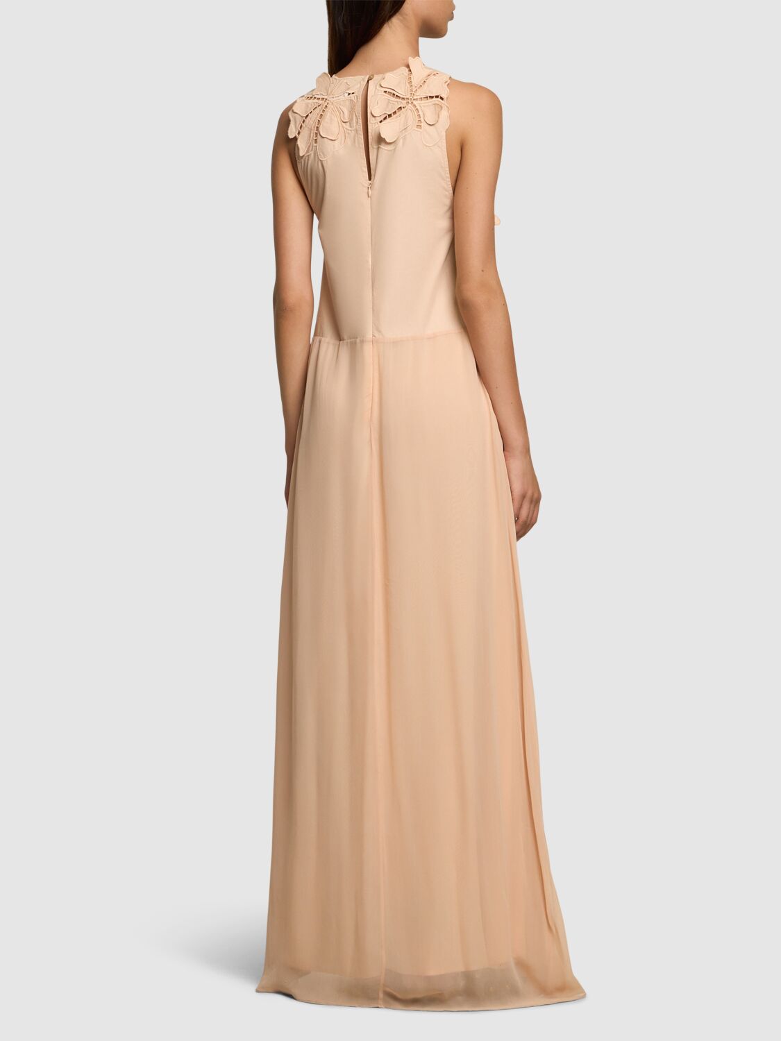 Shop Forte Forte En Fleur Embroidered Long Dress In Pink