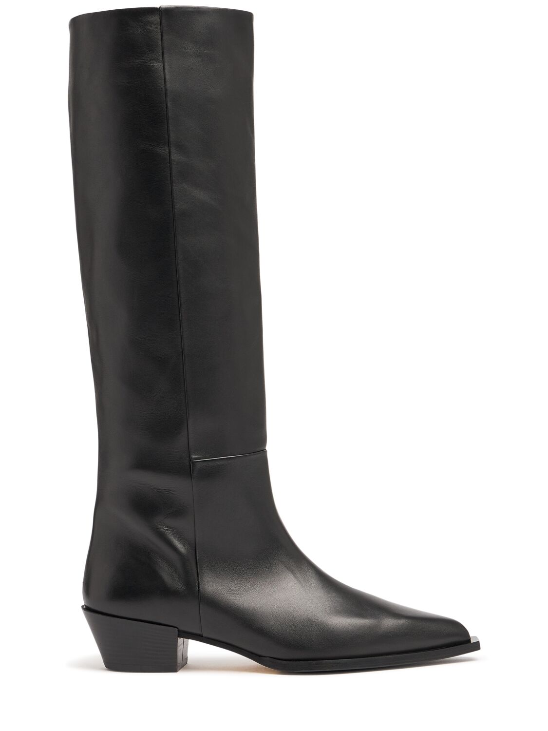 Aeyde 40mm Arla Leather Cowboy Boots In Black