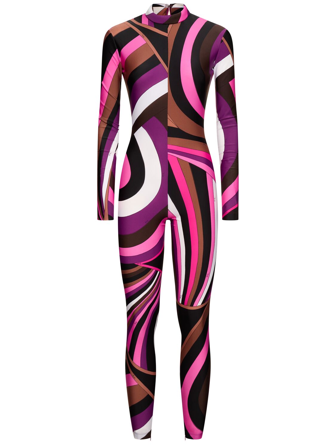 Shop Pucci Printed Lycra Jumpsuit In Fuchsia/multi