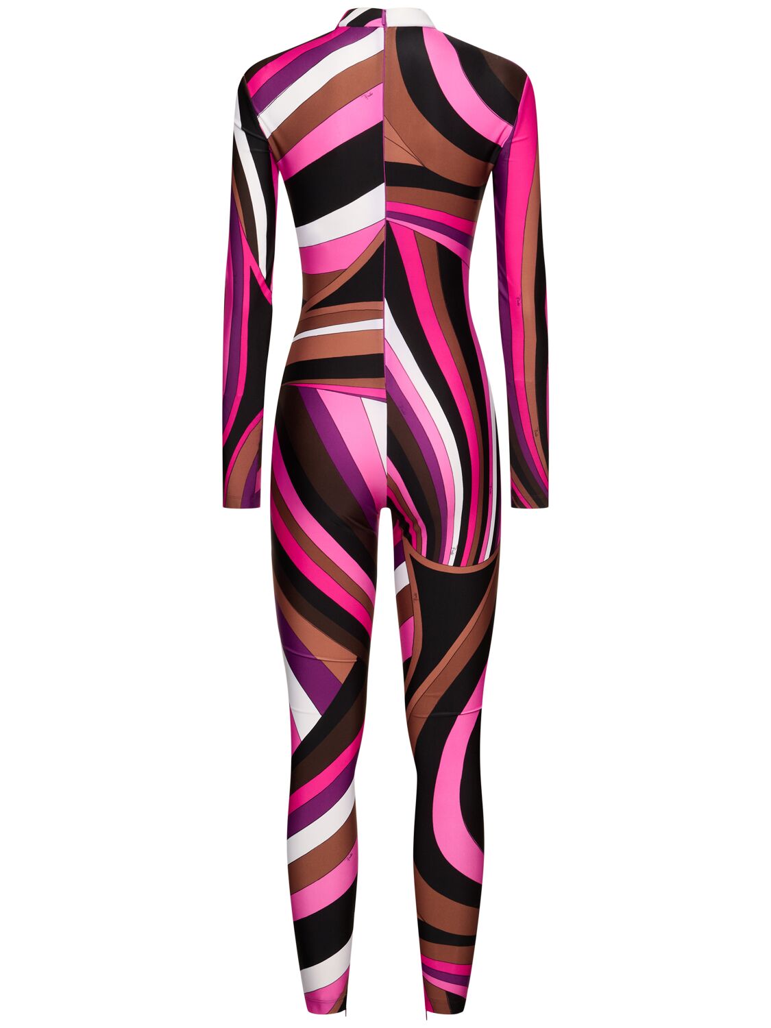 Shop Pucci Printed Lycra Jumpsuit In Fuchsia/multi