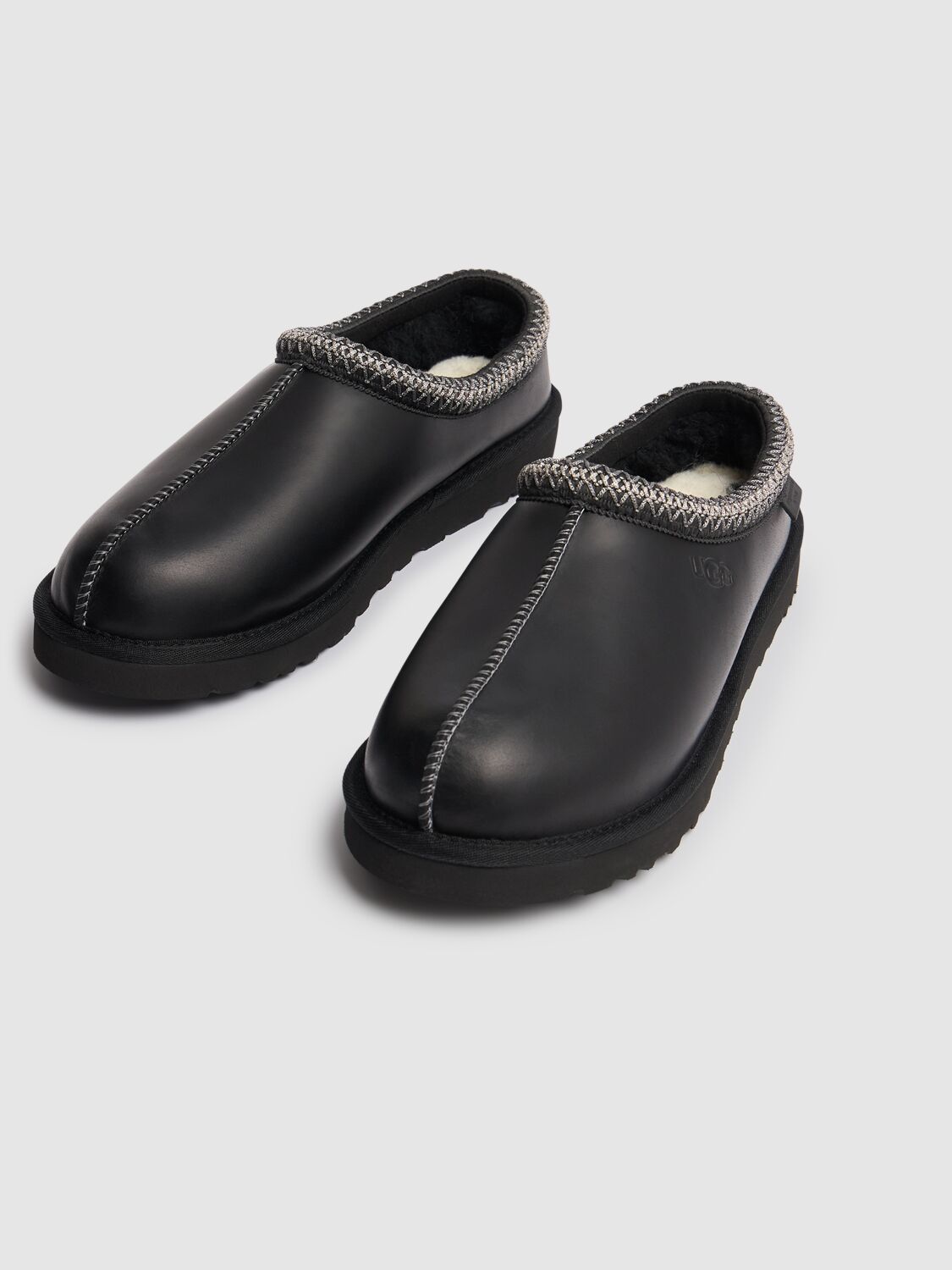 Shop Ugg Tasman Lthr Regen Loafers In Black