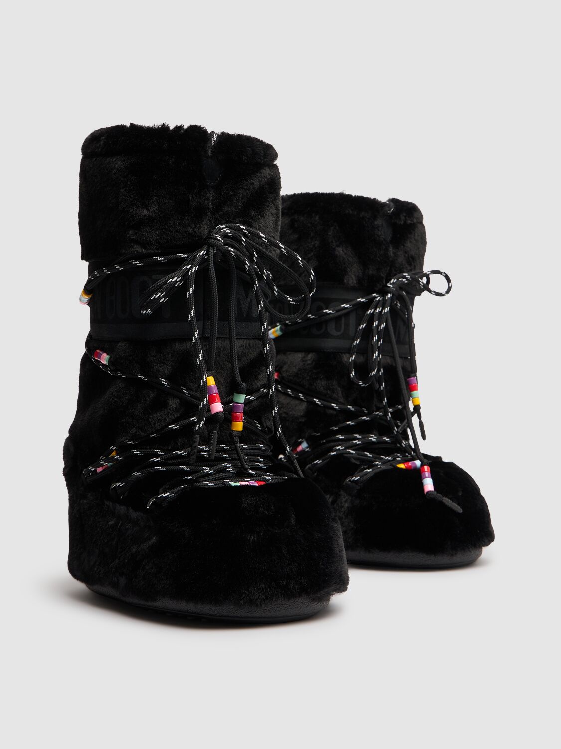 Shop Moon Boot Icon Synthetic S W/ Beads In Black