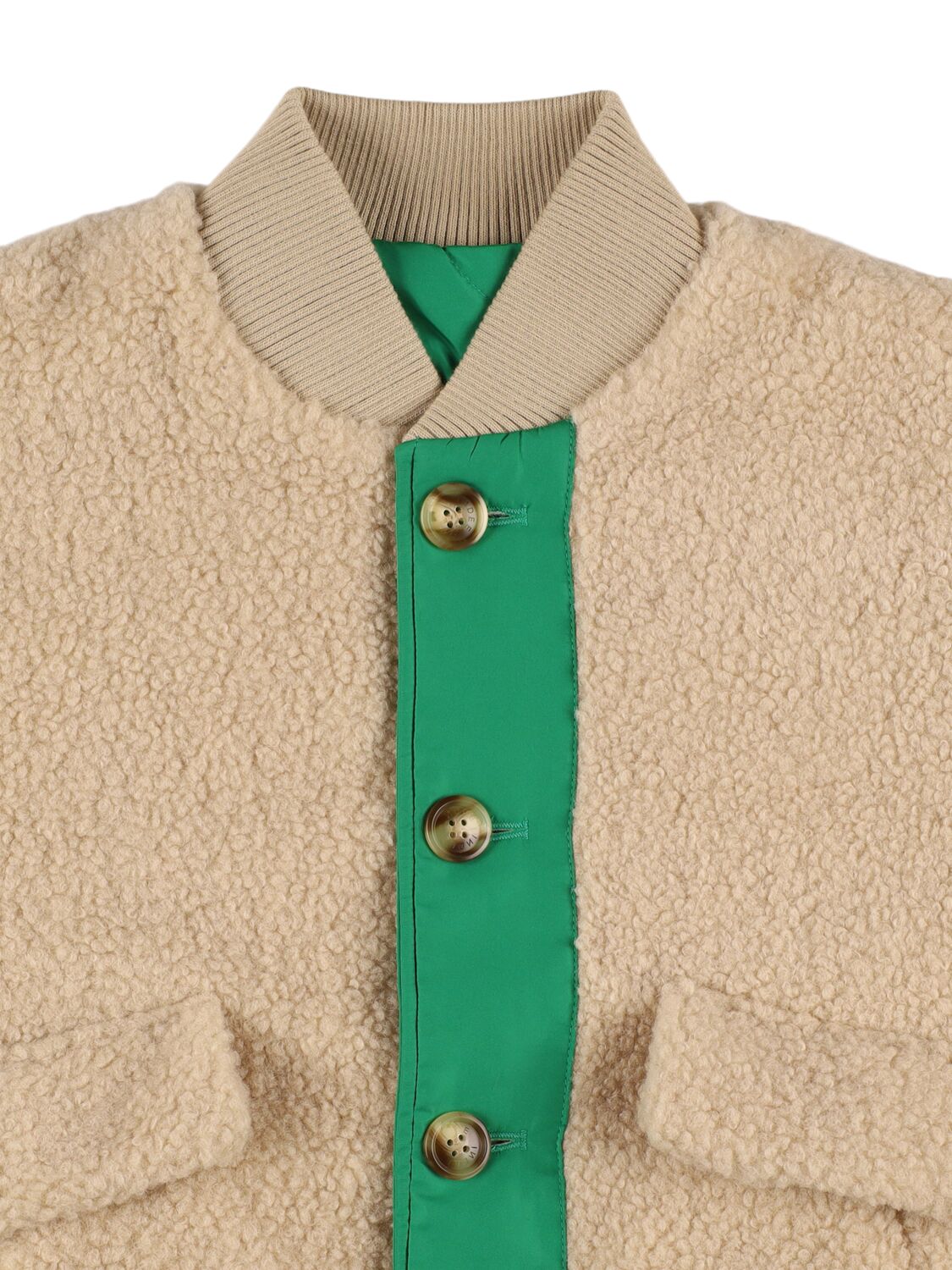 Indee Reversible Teddy & Nylon Jacket In Green