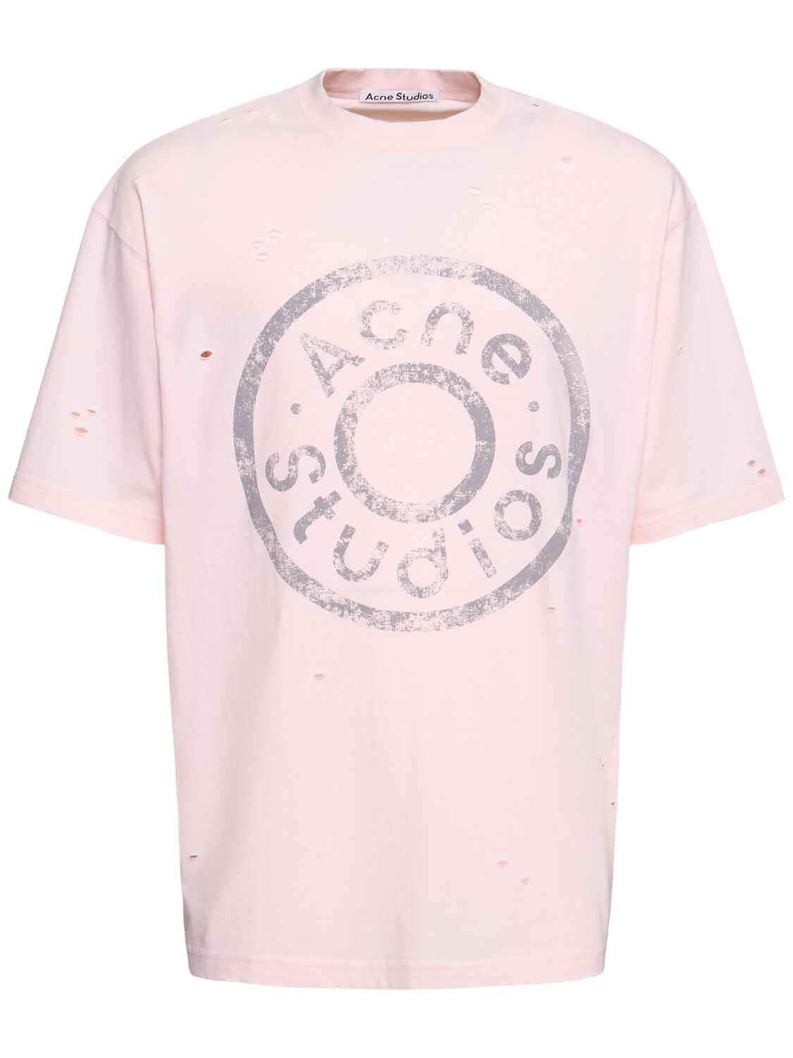 Shop Acne Studios Exford Button Logo T-shirt In Pink