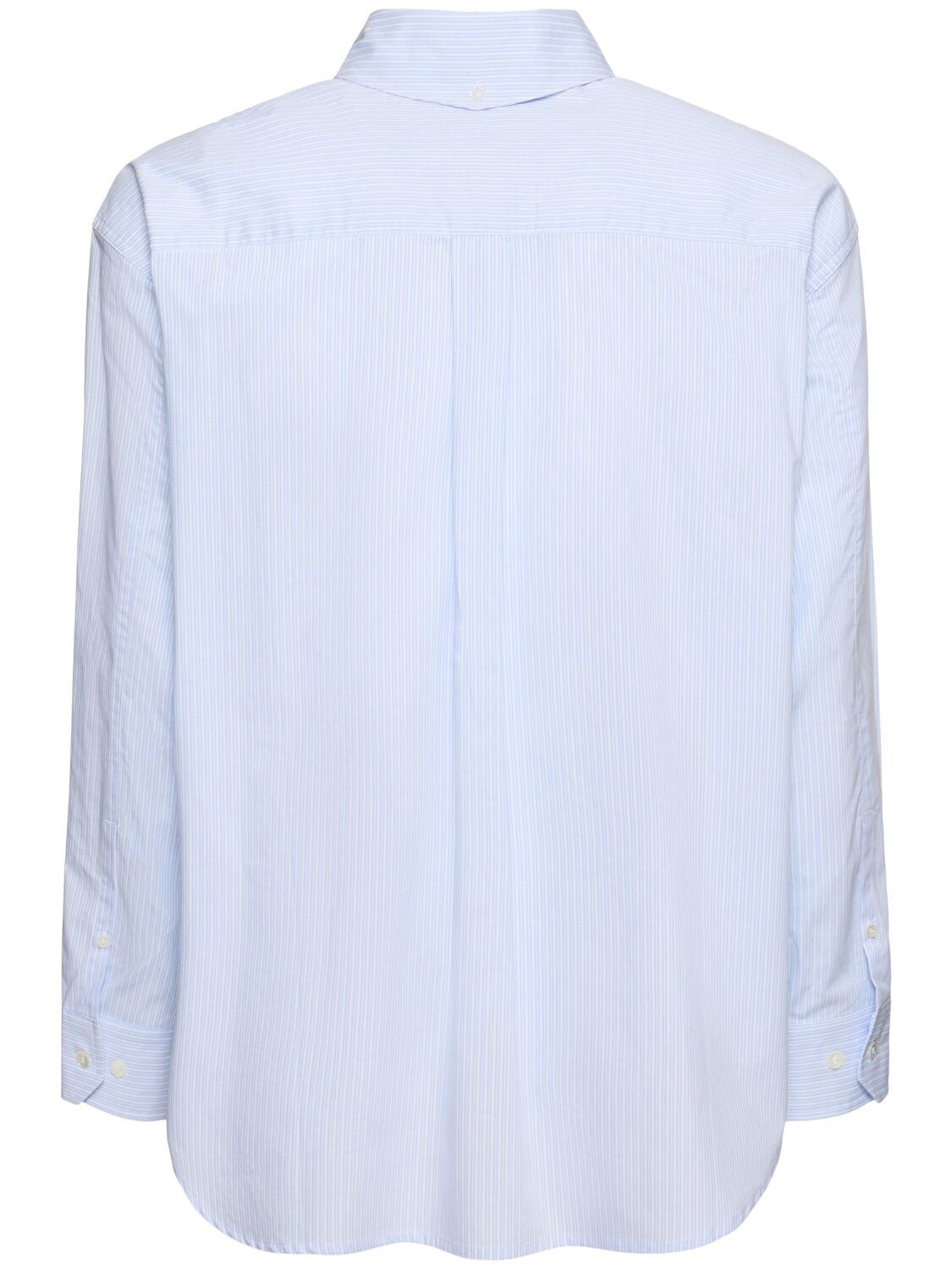 Shop After Pray Embroidered Striped Shirt In Sky Blue