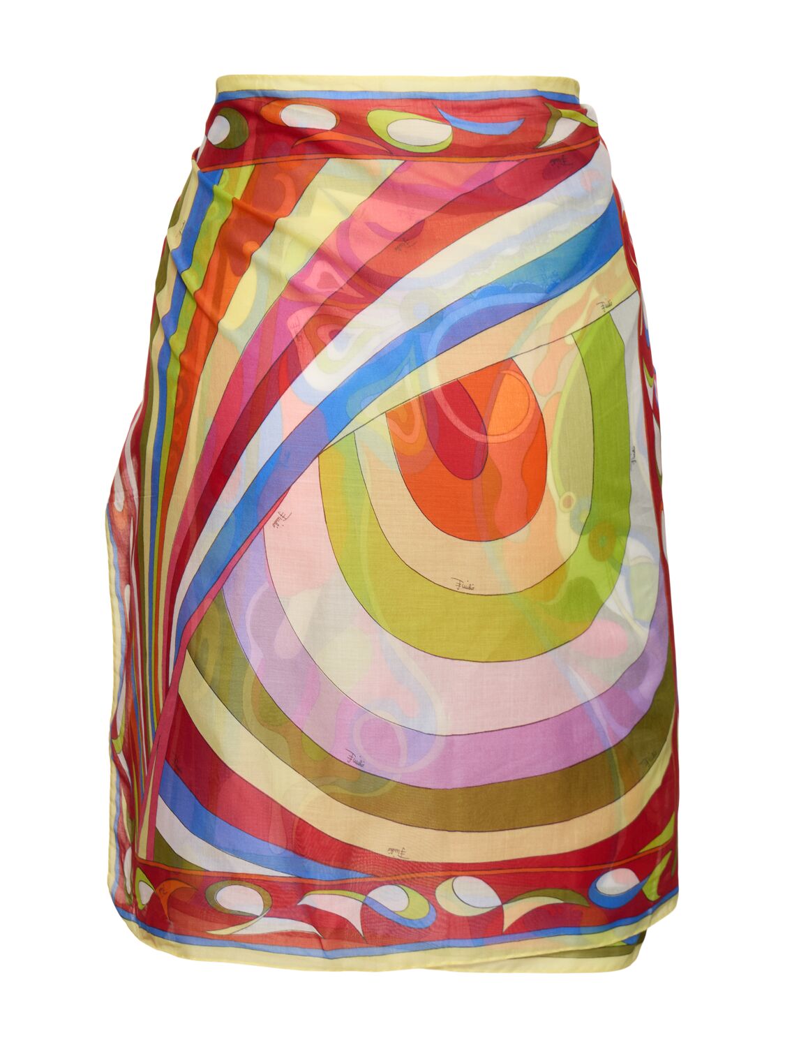 PUCCI PRINTED COTTON MUSLIN PAREO SKIRT 