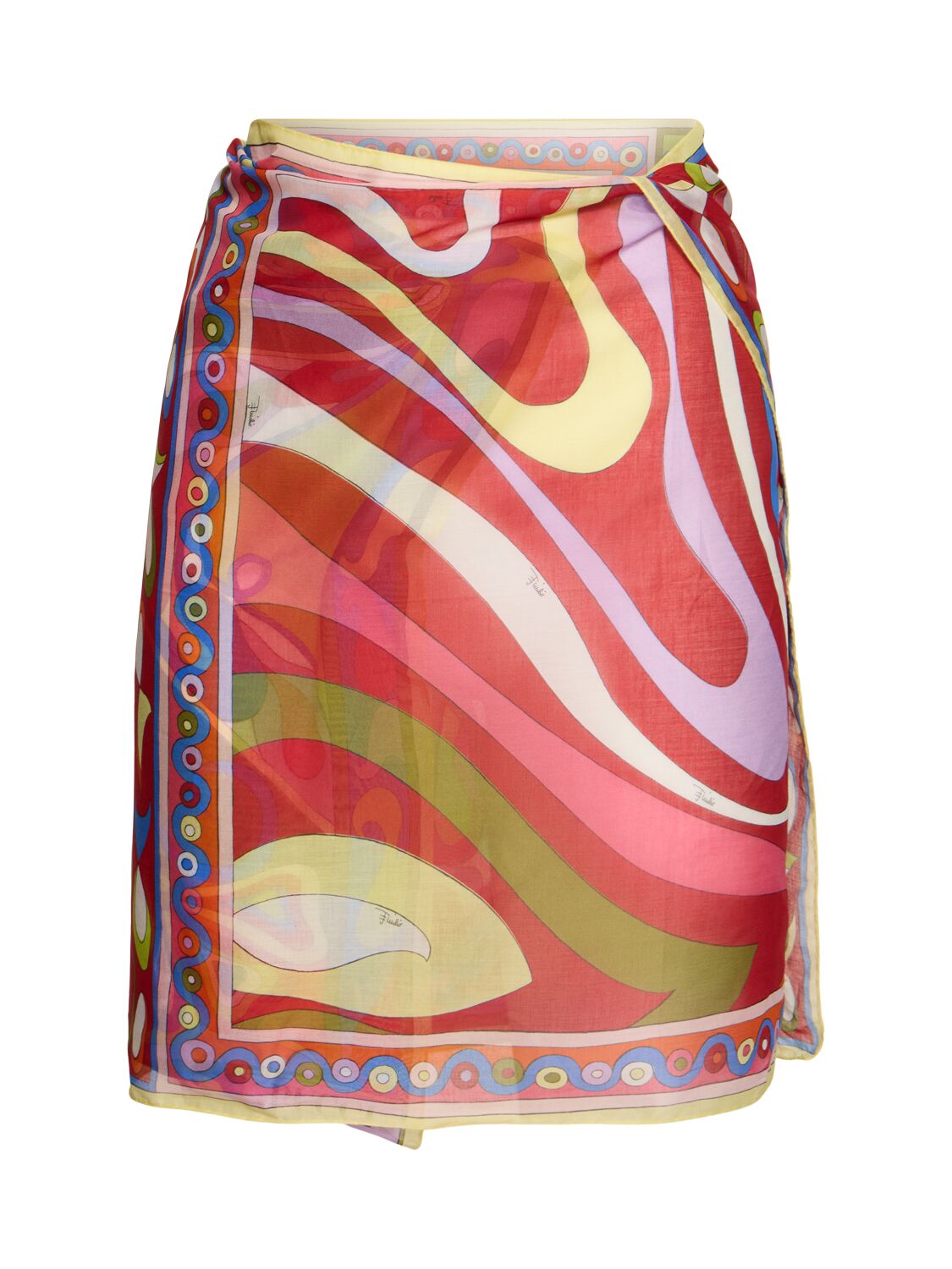 Pucci Printed Cotton Muslin Pareo Skirt In Multi