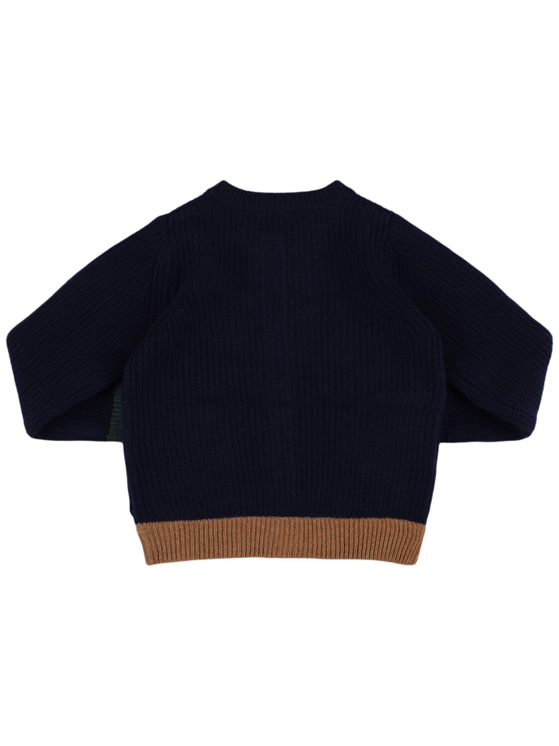 Shop Liewood Wool Knit Cardigan In Dark Blue