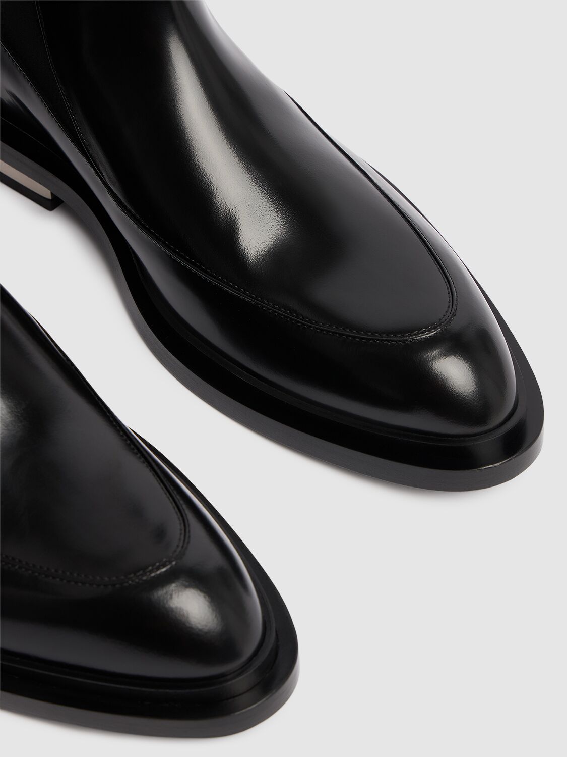 Shop Jil Sander Shiny Leather Ankle Boots In Black