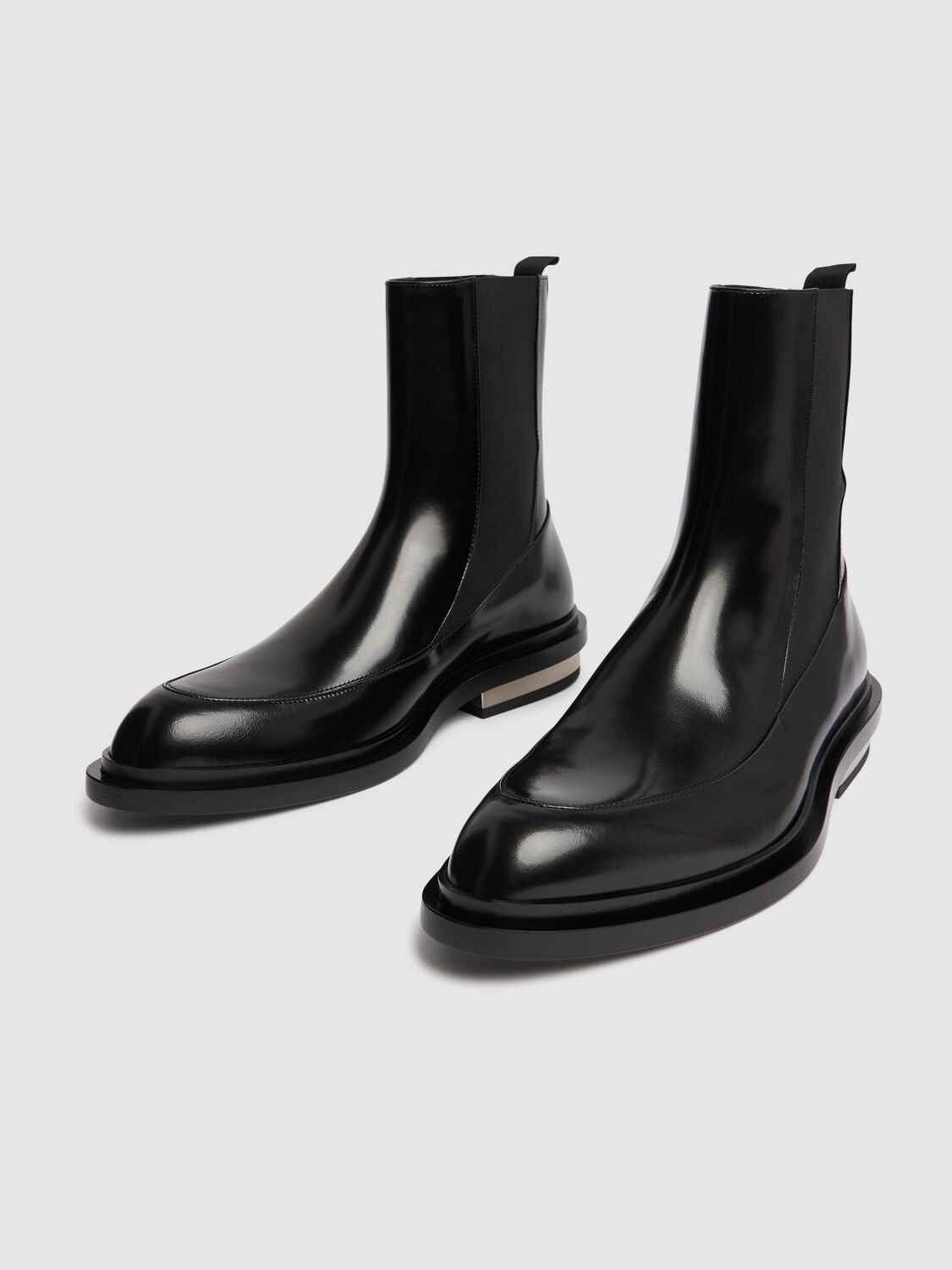 Shop Jil Sander Shiny Leather Ankle Boots In Black