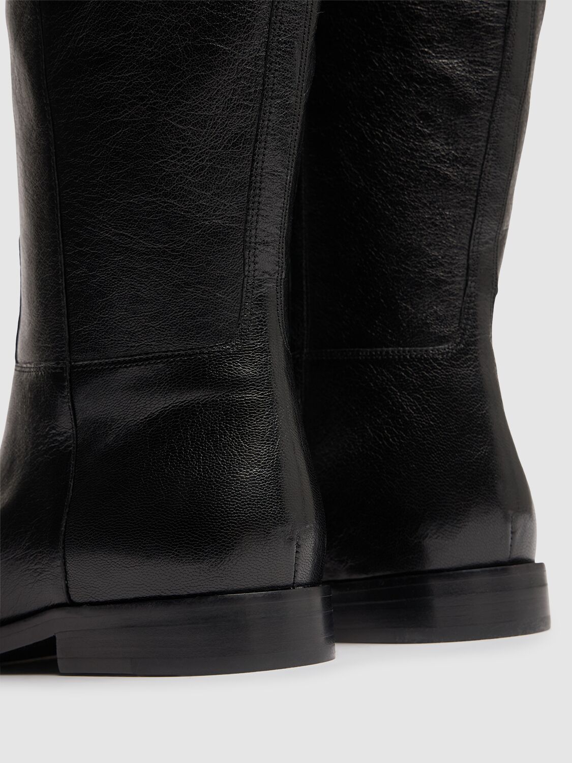 Shop Tory Burch 10mm T Lock Leather Riding Boots In Black