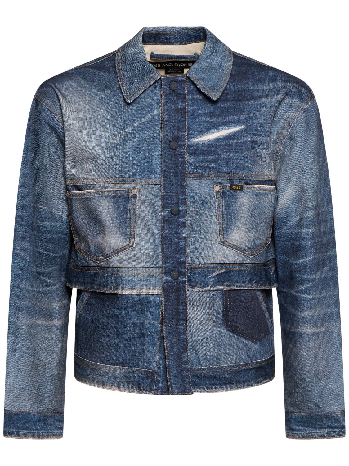 Trompe L
oeil Double Waist Denim Jacket