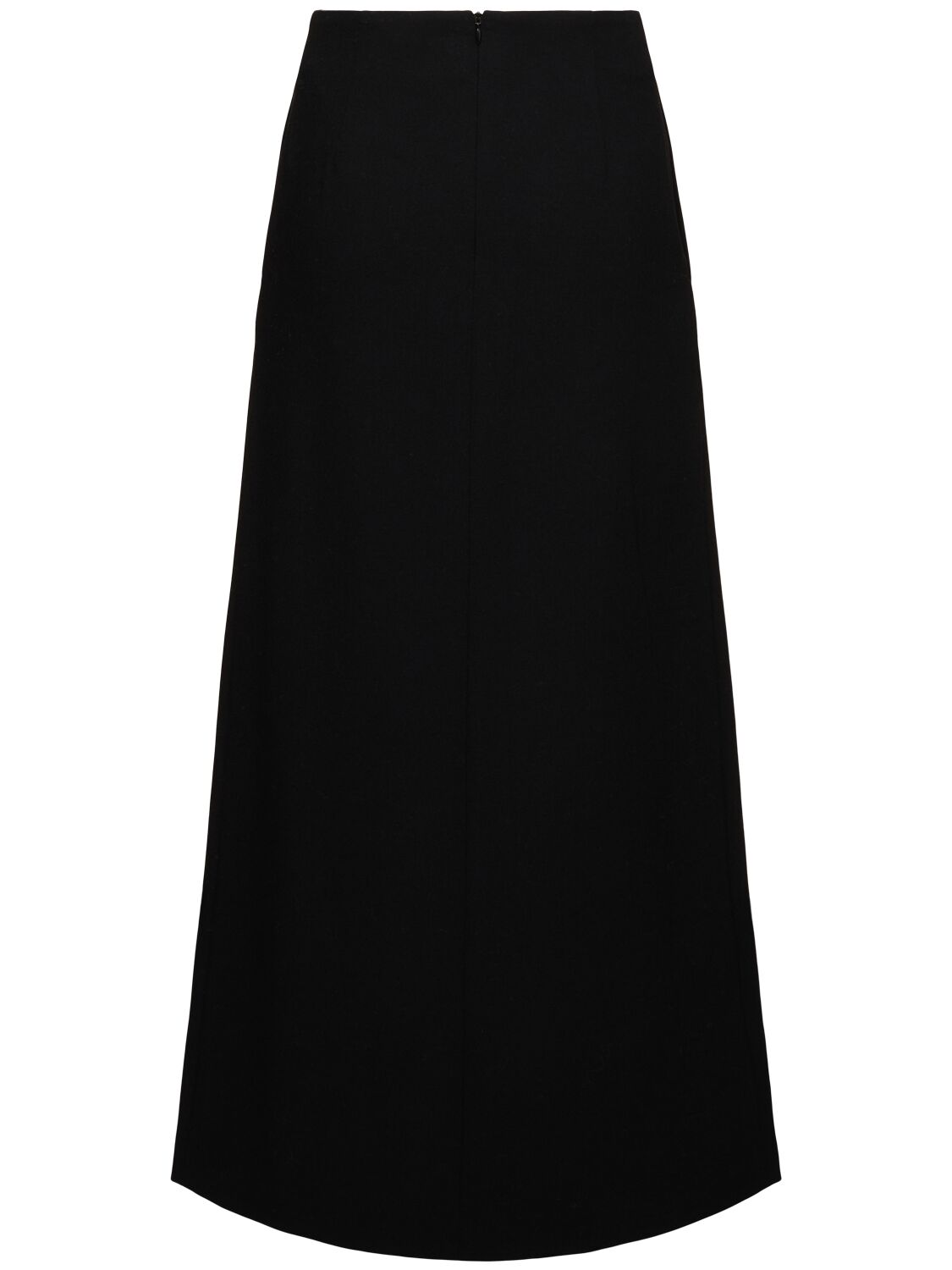 Shop Auralee Wool Blend Long Skirt In Black