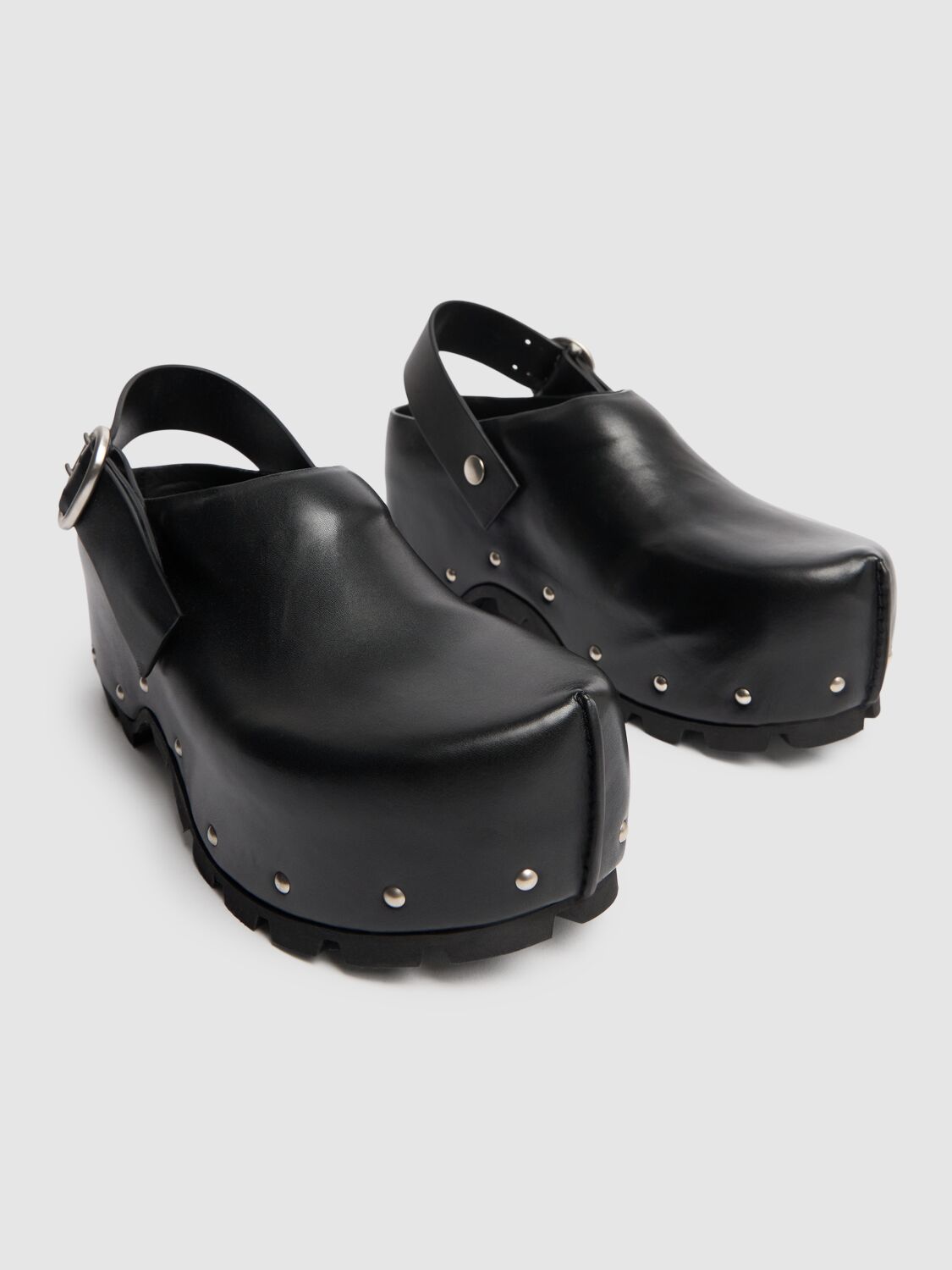 Shop Jil Sander Leather Mules In Black