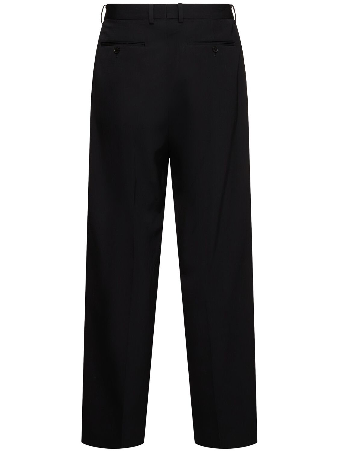 Shop Auralee Light Wool Max Gabardine Two-tuck Pants In Top Black