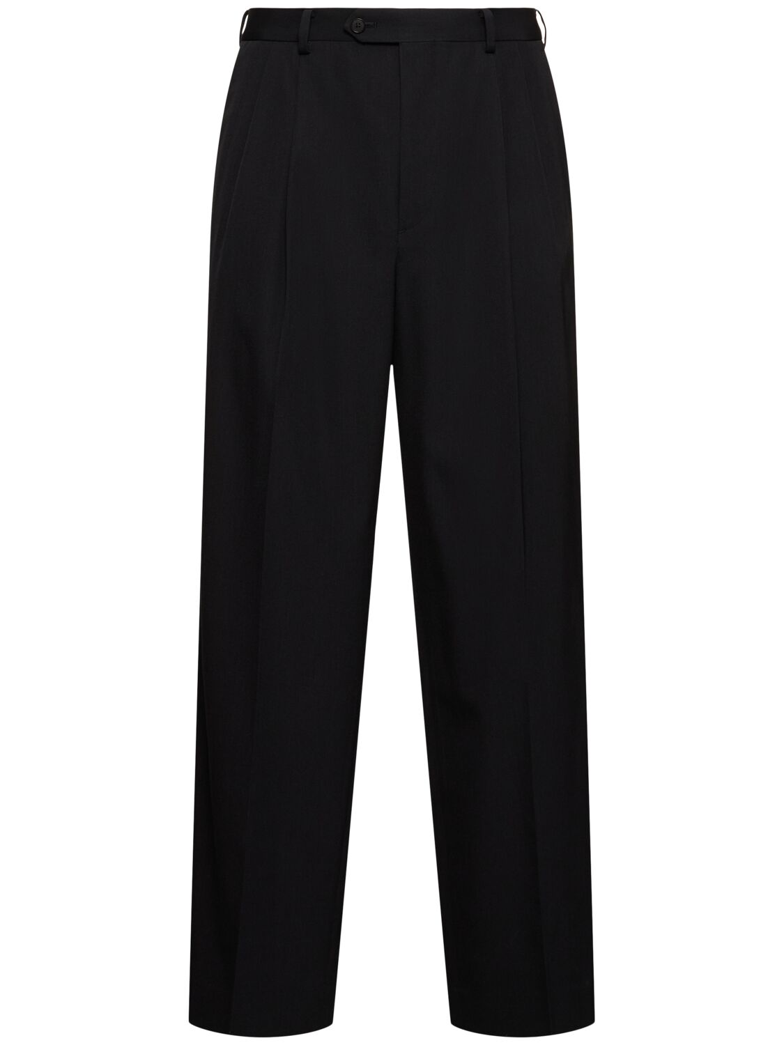 Auralee Light Wool Max Gabardine Two-tuck Pants In Top Black