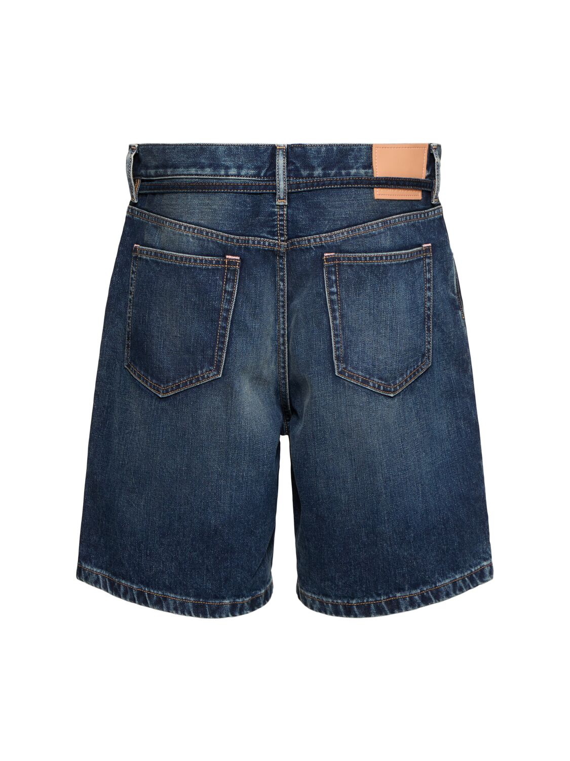 Shop Acne Studios Roland Broadway Denim Shorts In Mid Blue