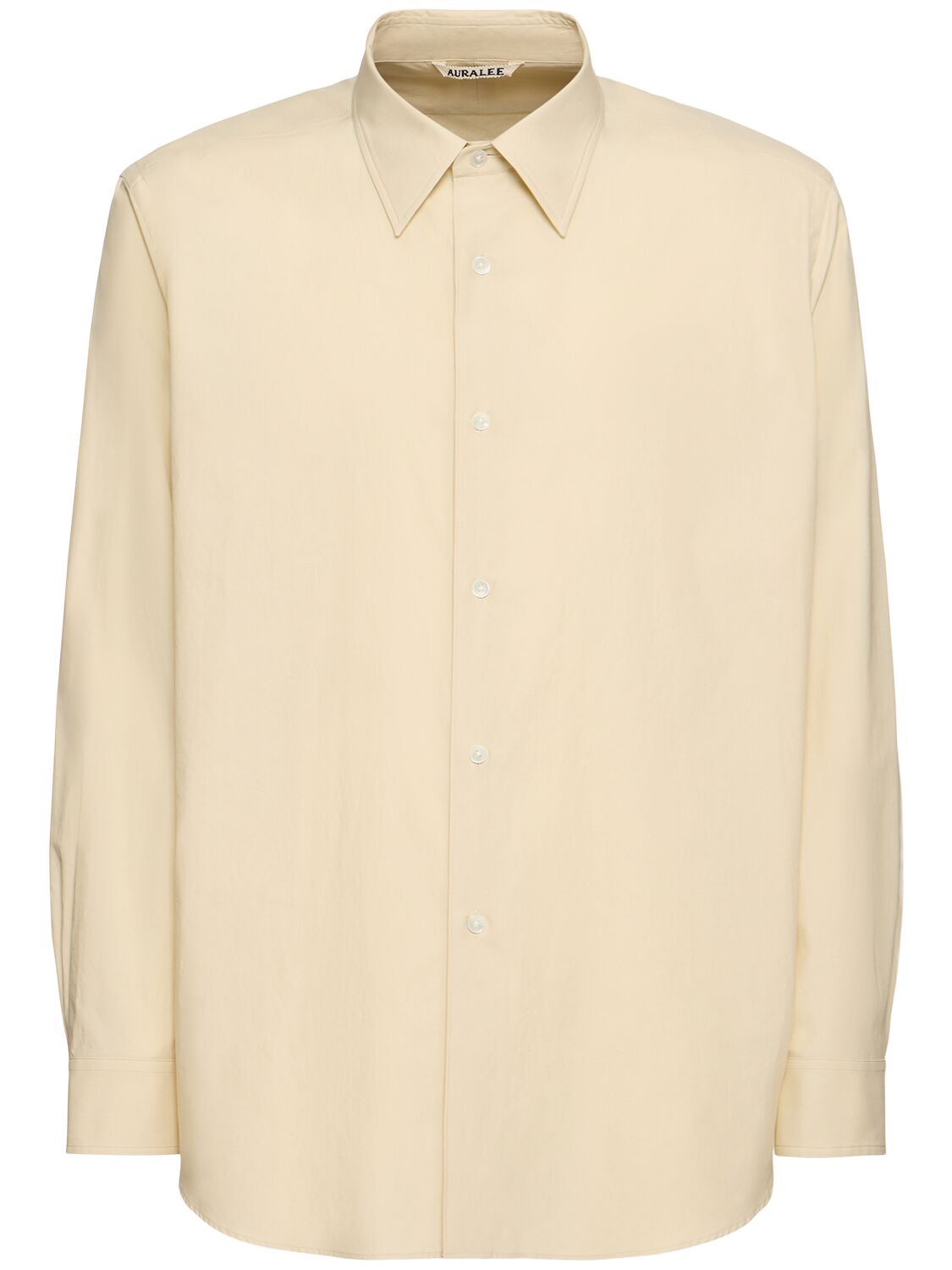 Auralee Washed Finx Twill Shirt In Light Beige