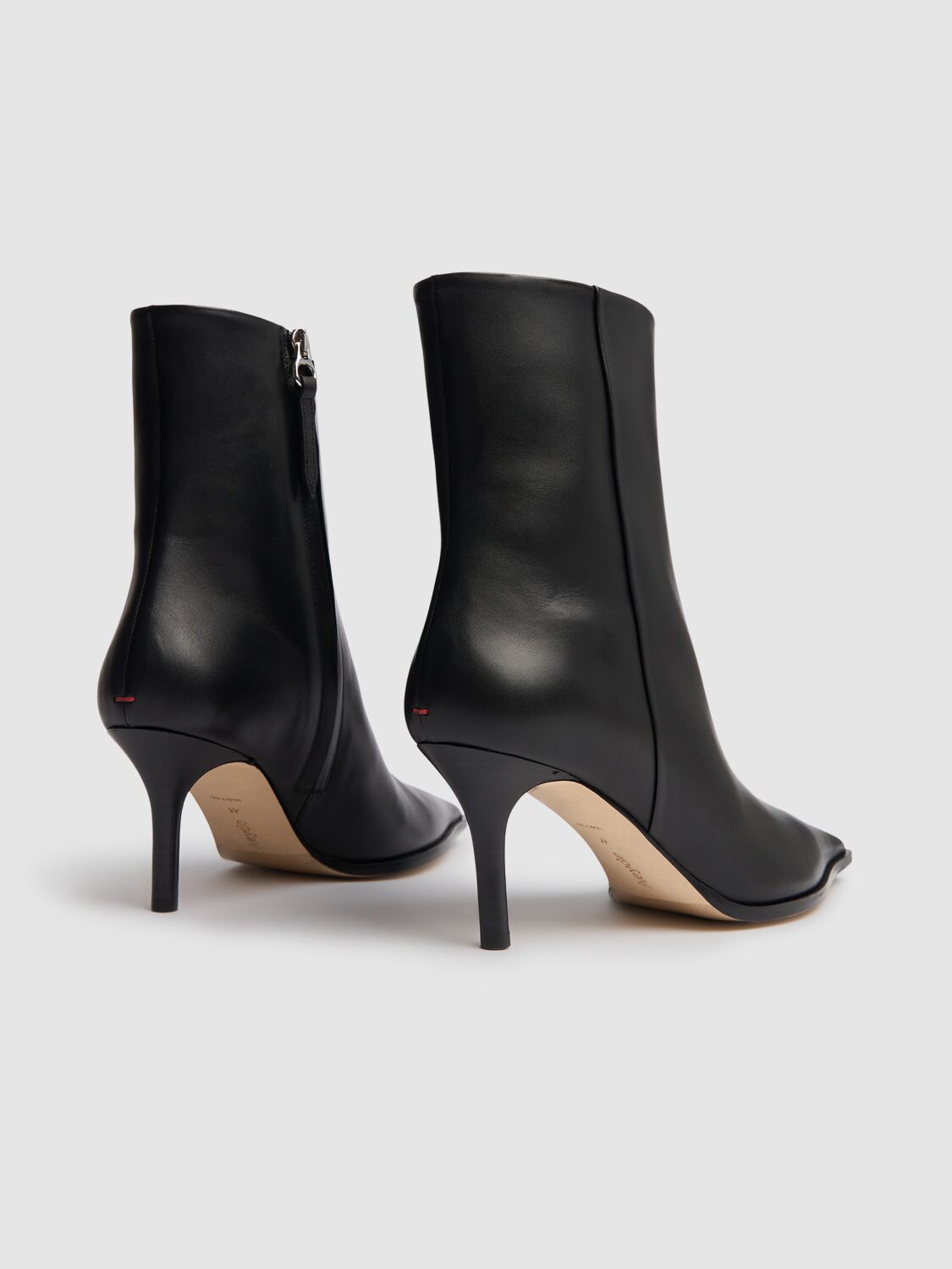 Shop Aeyde 75mm Hexi Leather Boots In Black