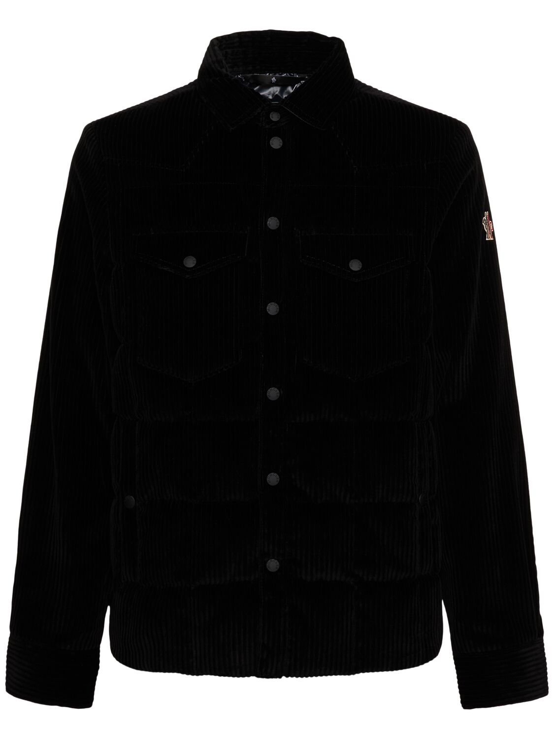 Shop Moncler Gelt Cotton Down Shirt Jacket In Black