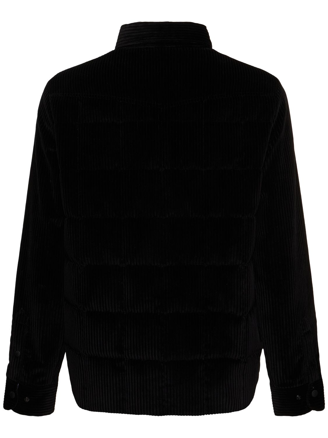 Shop Moncler Gelt Cotton Down Shirt Jacket In Black