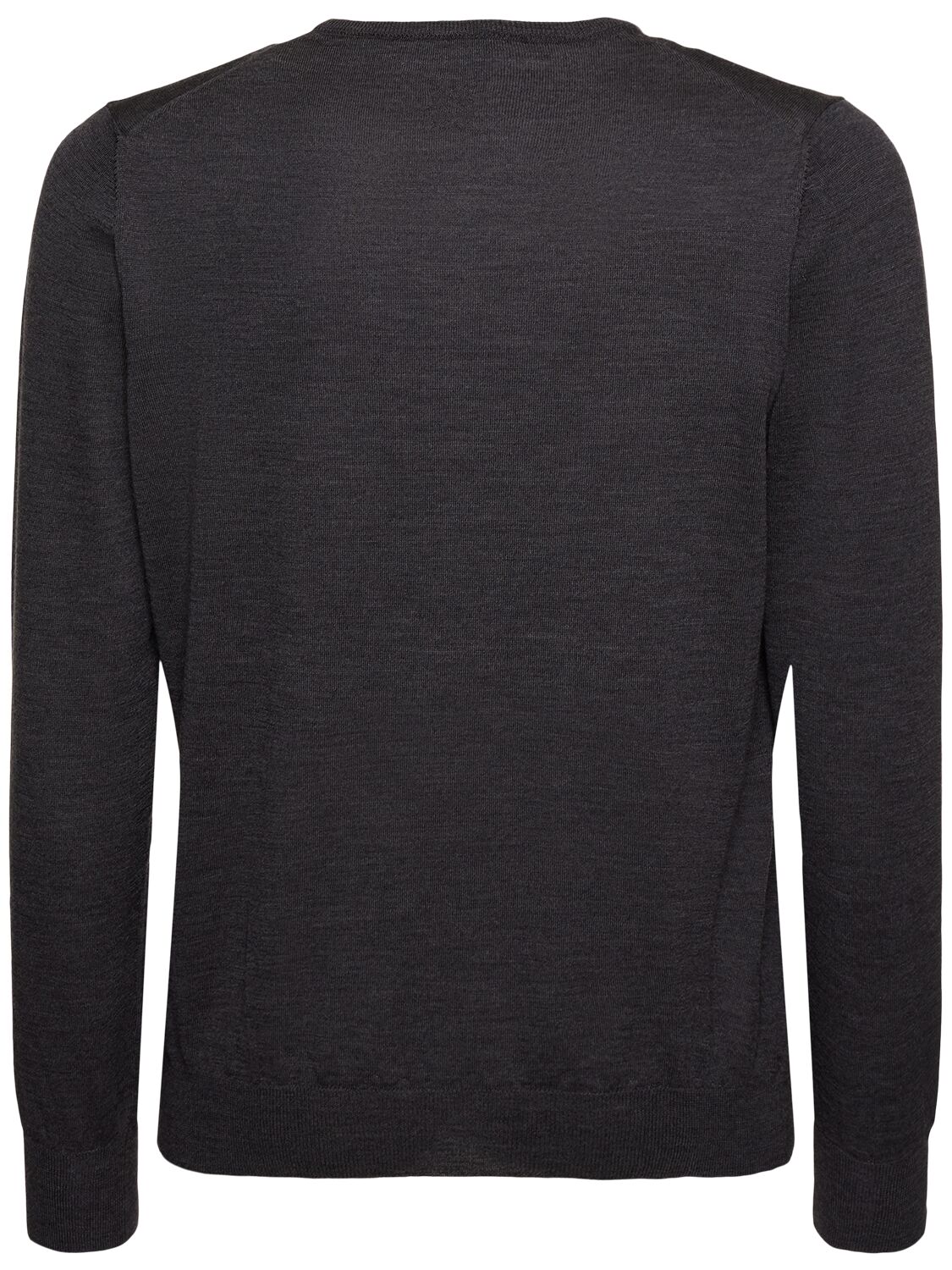 Shop Lardini Wool Crewneck Sweater In Grey/brown