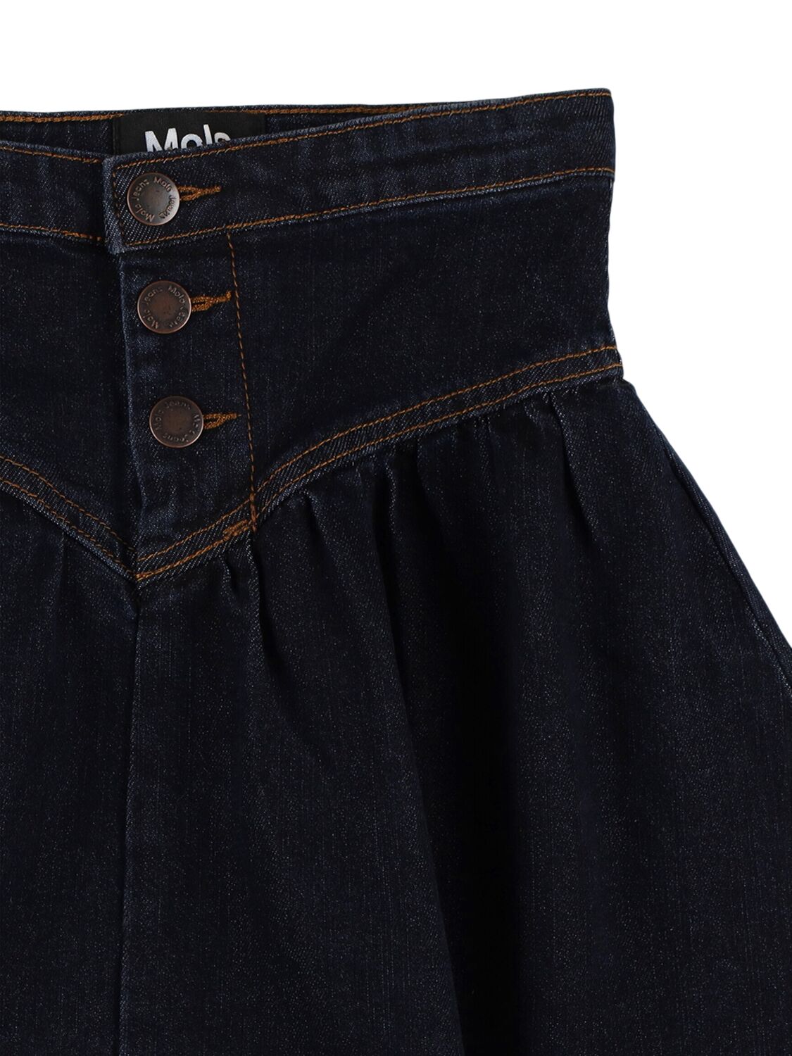 Shop Molo Cotton Blend Denim Skirt In Blue