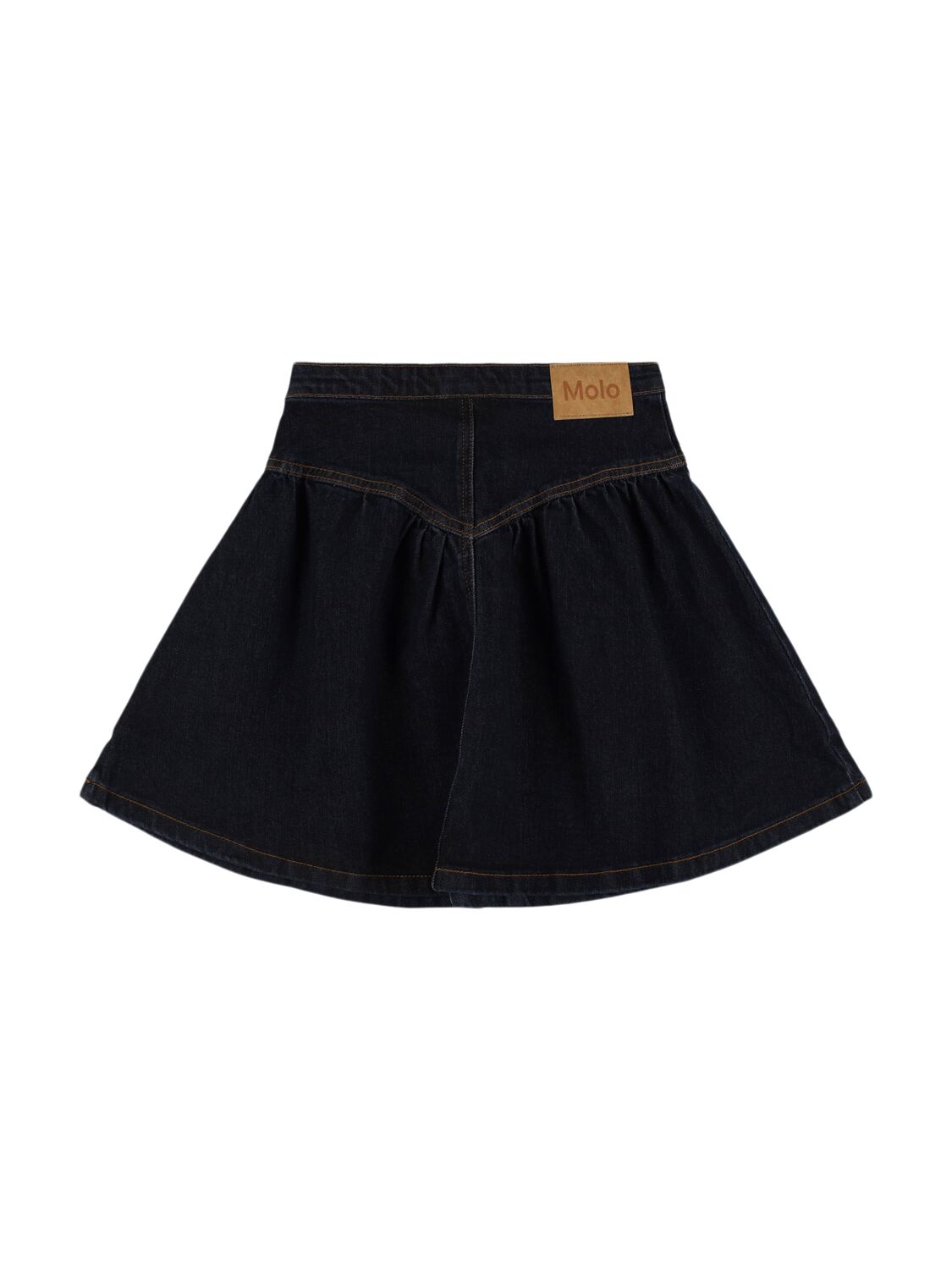 Shop Molo Cotton Blend Denim Skirt In Blue