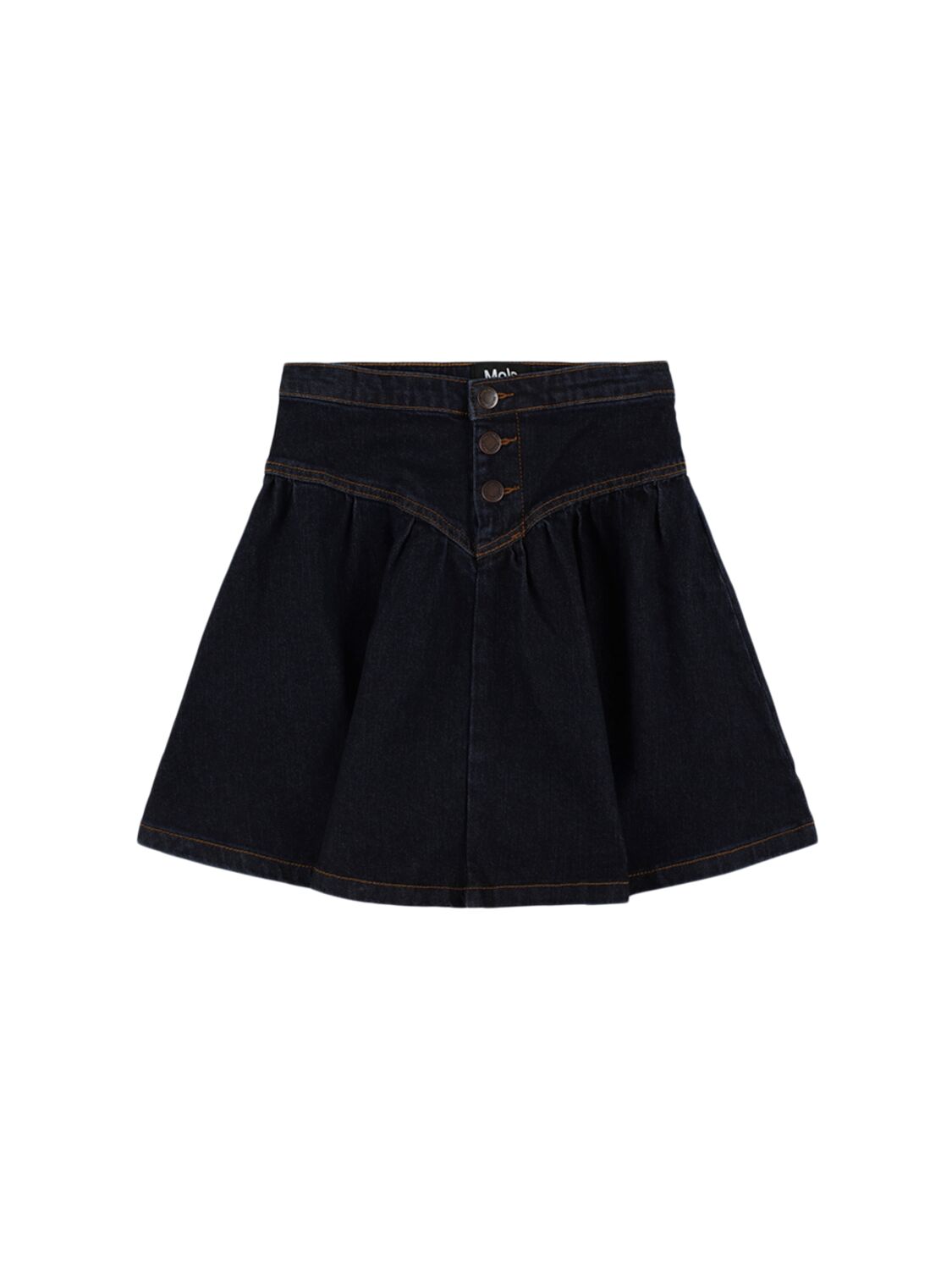 Molo Cotton Blend Denim Skirt In Black